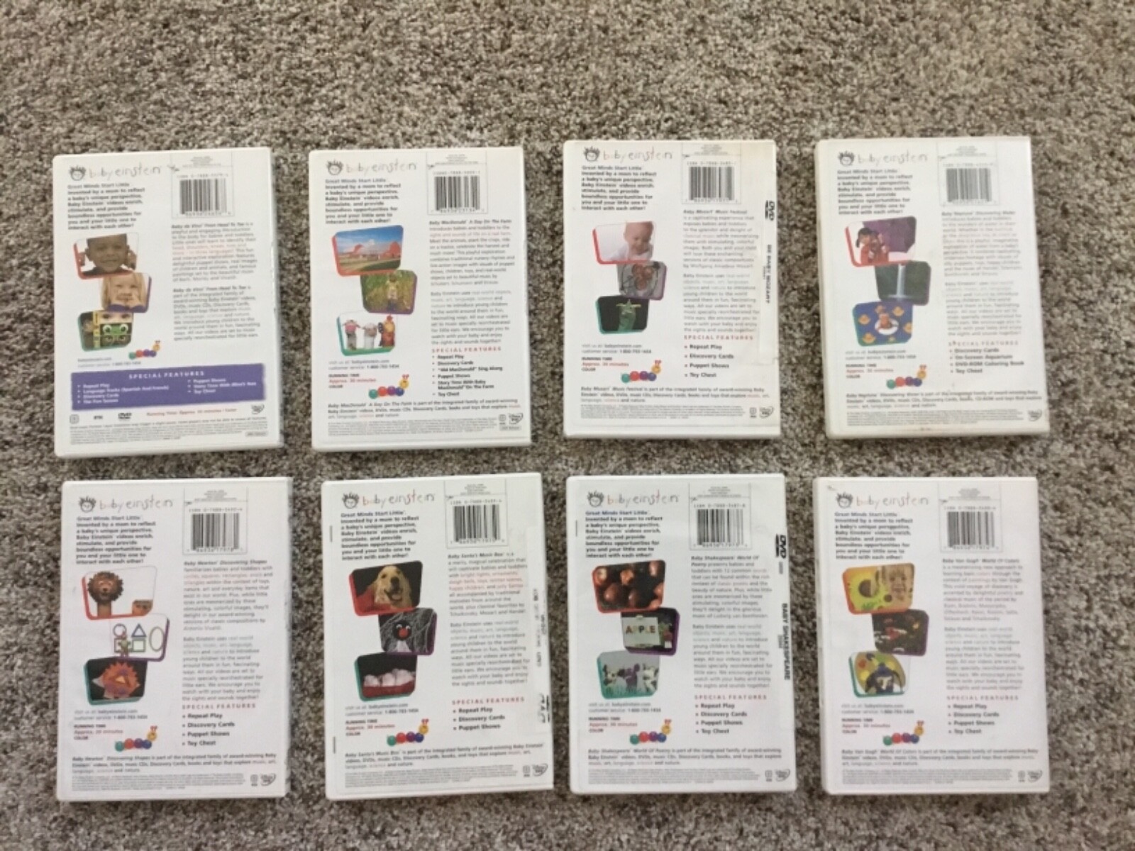 Baby Einstein da Vinci MacDonald Mozart Neptune Newton Santa Shakespeare Van Gog