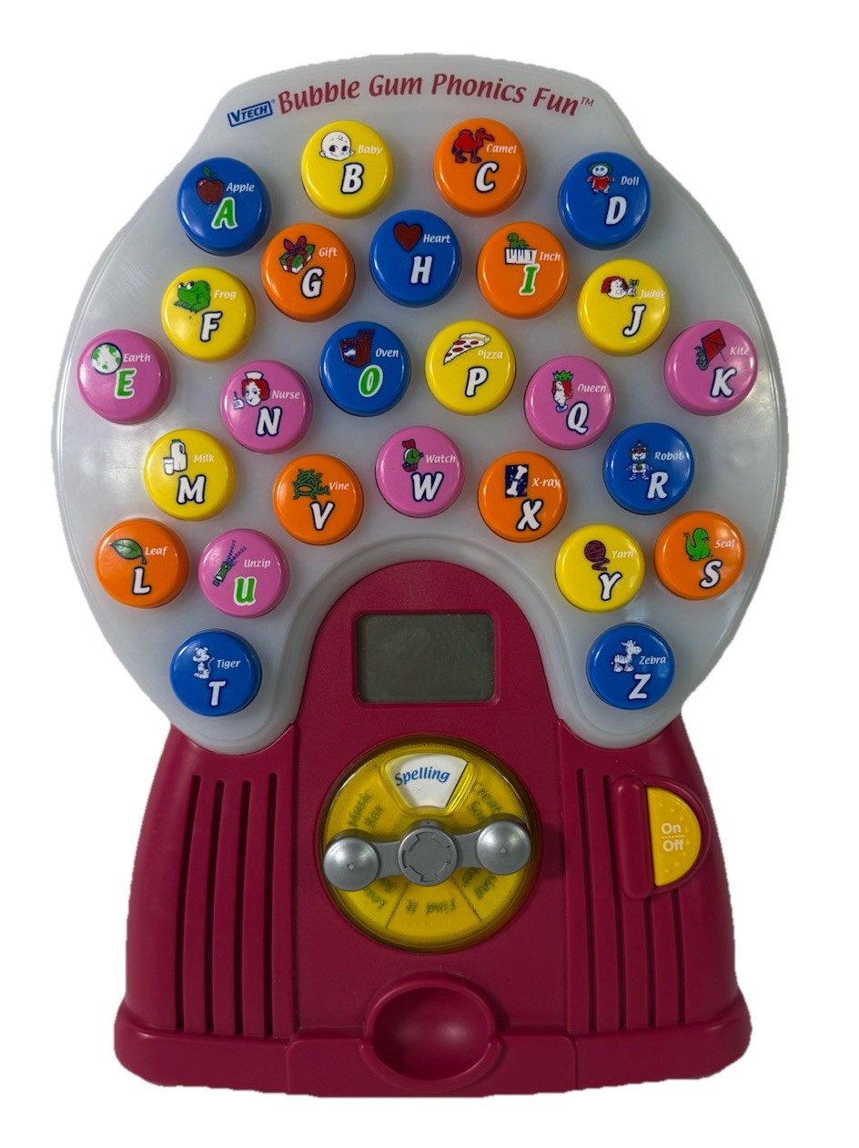 Vintage 1999 WORKING VTech Bubble Gum Phonics Fun Learning Toy Spelling Music