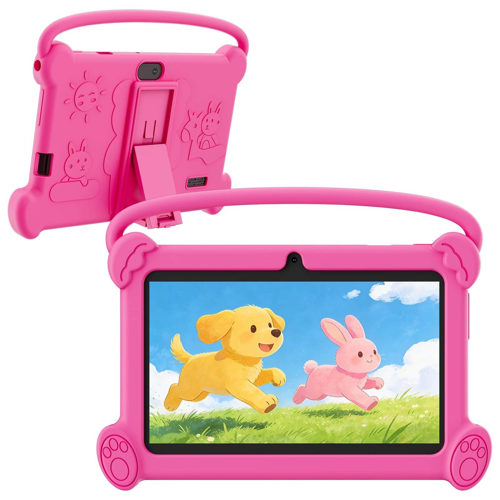 7″ Kids Tablet with Protective Case, 4GB RAM, 32GB Storage, Android, Parental Co