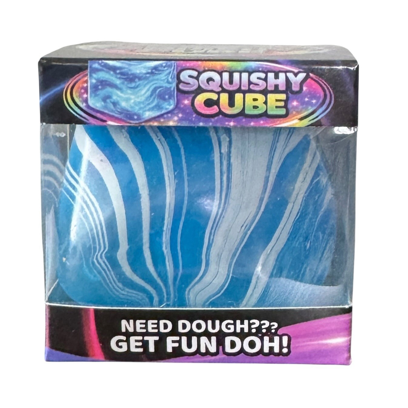 VIRAL Squishy BLUE Marble Nice Cube Swirl Sugar Squishy Cube 2.5” Viral Squishy