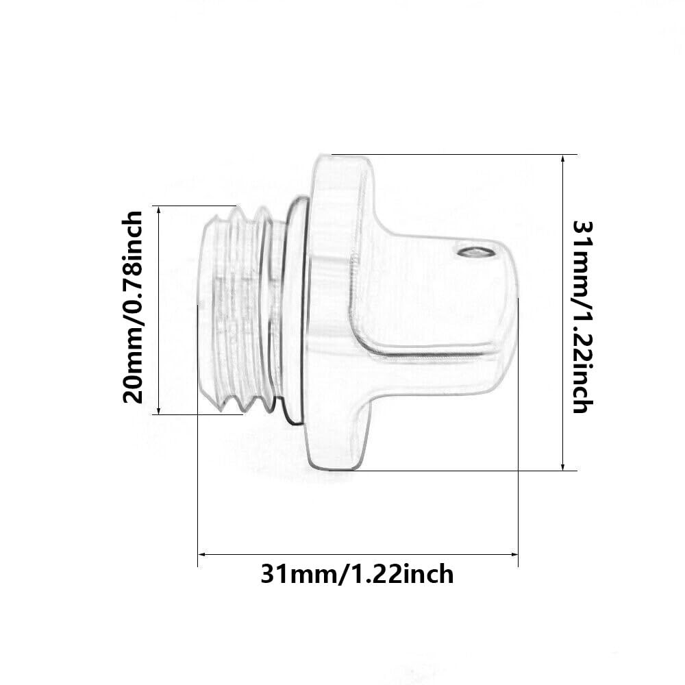 M20 x 2.5 Universal Motorcycle Engine Oil Filler Cap Screw Cover Plug Gray wi…