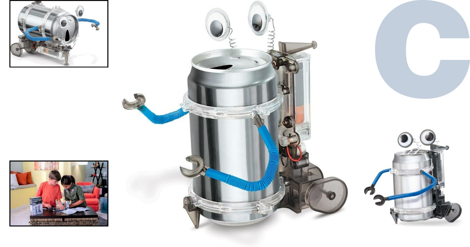 KidzRobotix 4M Tin Can Robot DIY STEM Kit for Ages 8+, Recycle & Create Fun