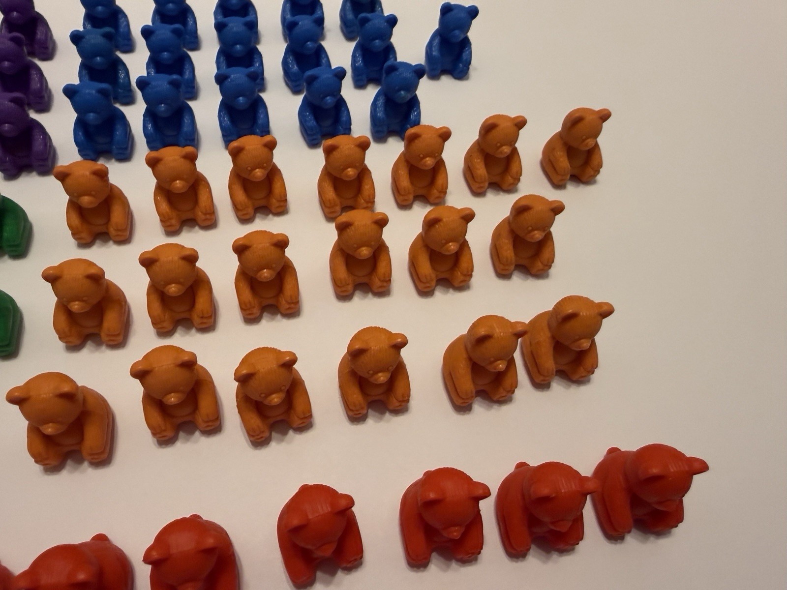 Plastic Counting Bears Lot Of 86 Purple Blue Green Orange Yellow Red