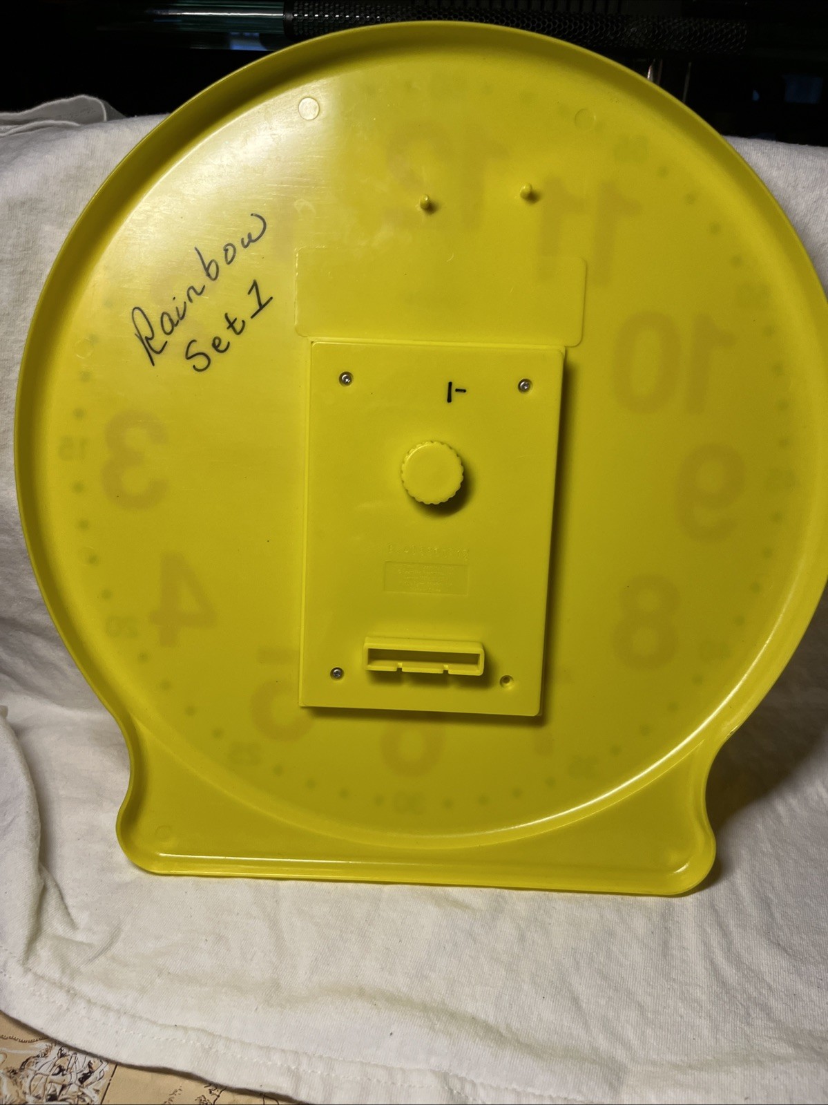 Vintage Large Learning Resources Yellow Learning Clock Size 12 3/4”
