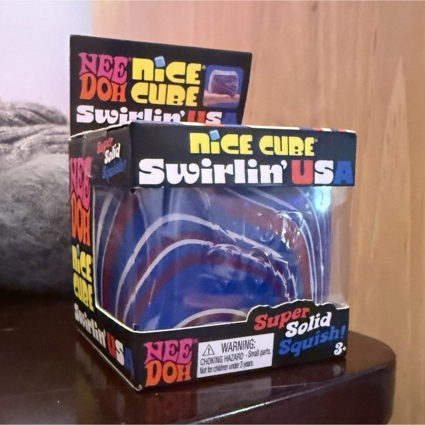 ✨🇺🇸USA NEEDOH🇺🇸✨ Schylling NeeDoh Nice Cube Swirlin’ USA Super Solid Squish