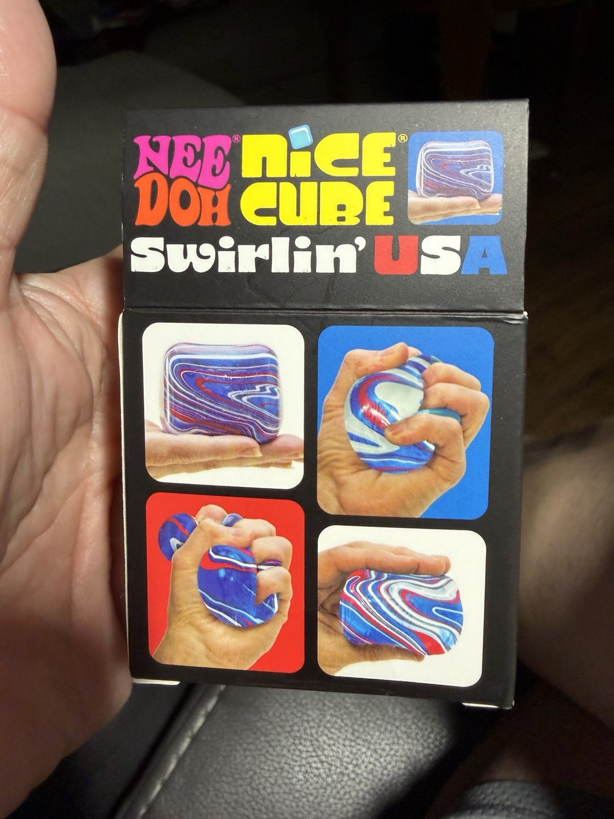 Schylling NeeDoh Nice Cube Swirlin’ USA Super Solid Squish Squeeze Toy 3+
