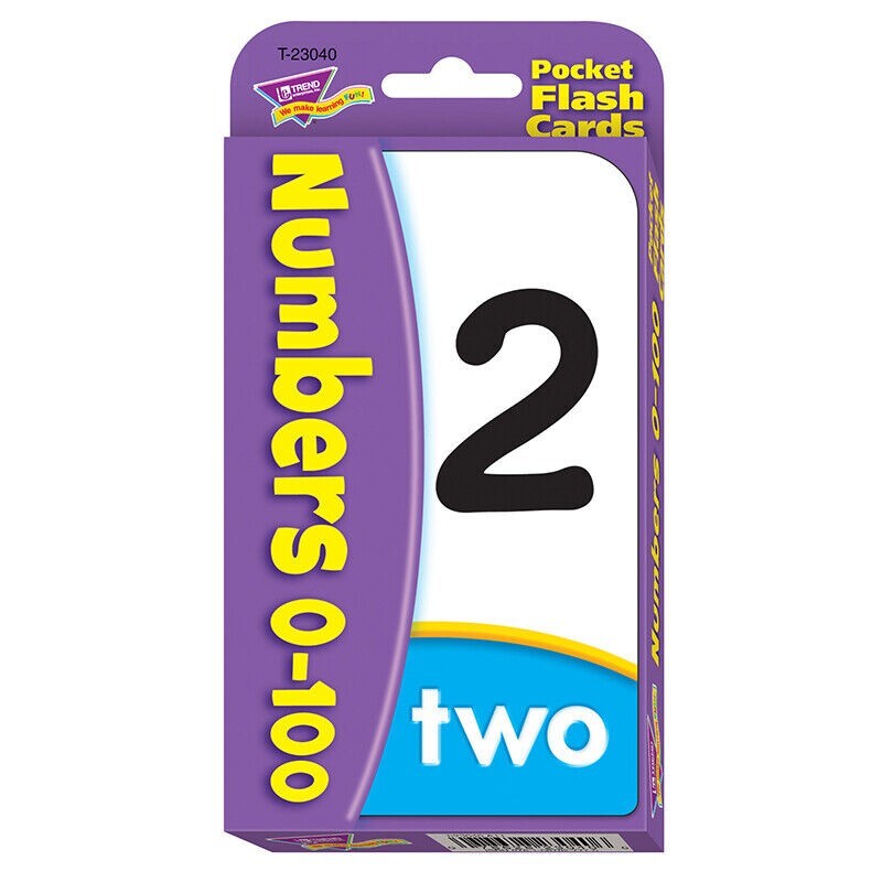 (NEW) TREND NUMBERS 0-100 Pocket FLASH CARDS T-23040 FAST FREE SHIP