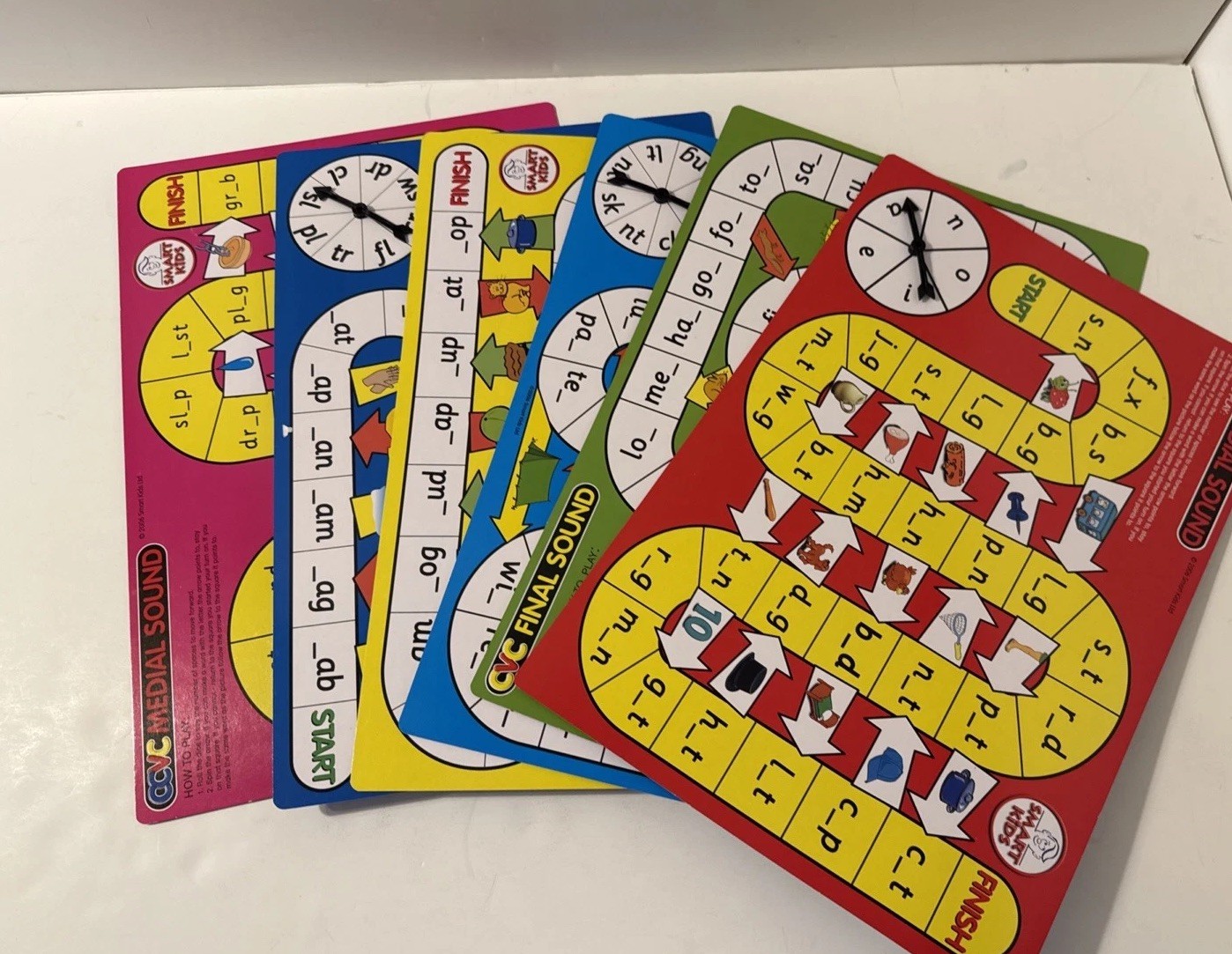 CVC Spelling Board Games by Smart Kids – 2006 Edition – Complete/See Description
