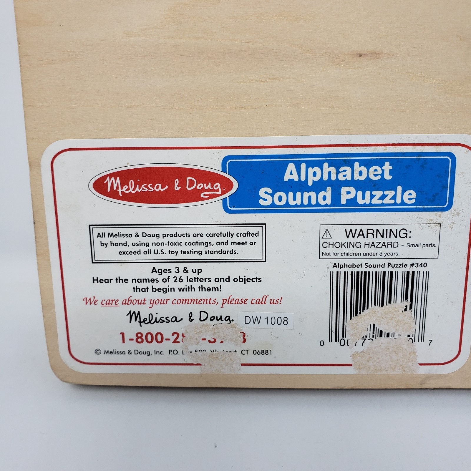 Melissa & Doug Alphabet Sound Puzzle – TESTED WORKS, Handcrafted, #340