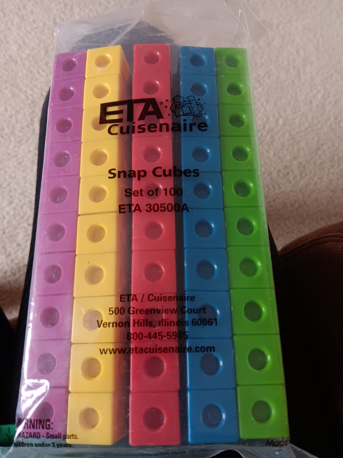 Gently Loved ETA Cuisenaire Snap Cubes, Set of 100 – Great for Building/Learning