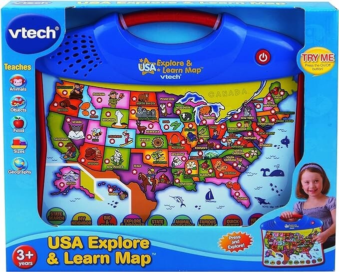 VTech USA EXPLORE & LEARN Map Interactive Touch & Sound – For Homeschooling