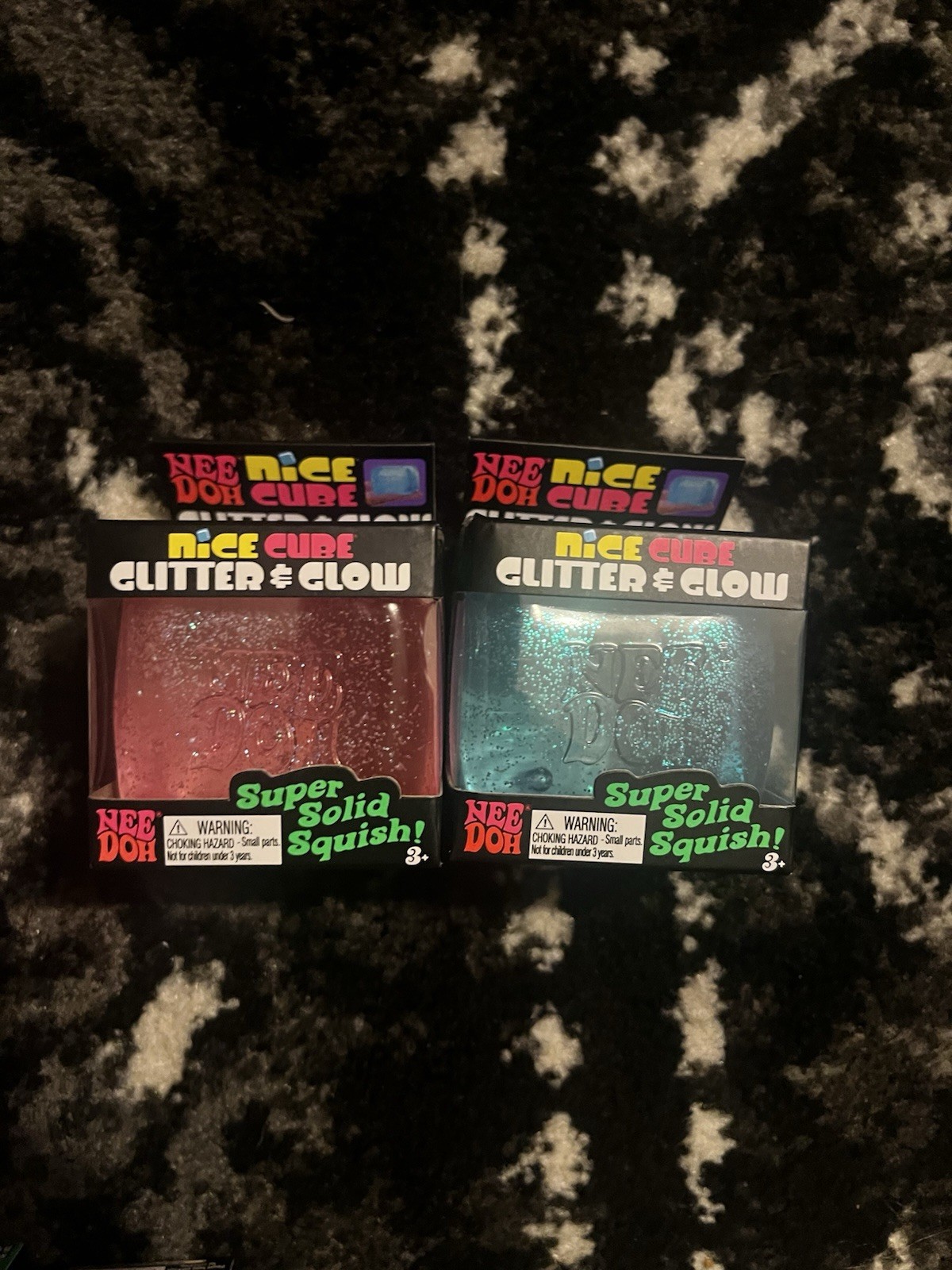 NeeDoh Nice Cube (Glitter and Glow), Glowing Ice Cube BLUE/PINK AUTHENTIC