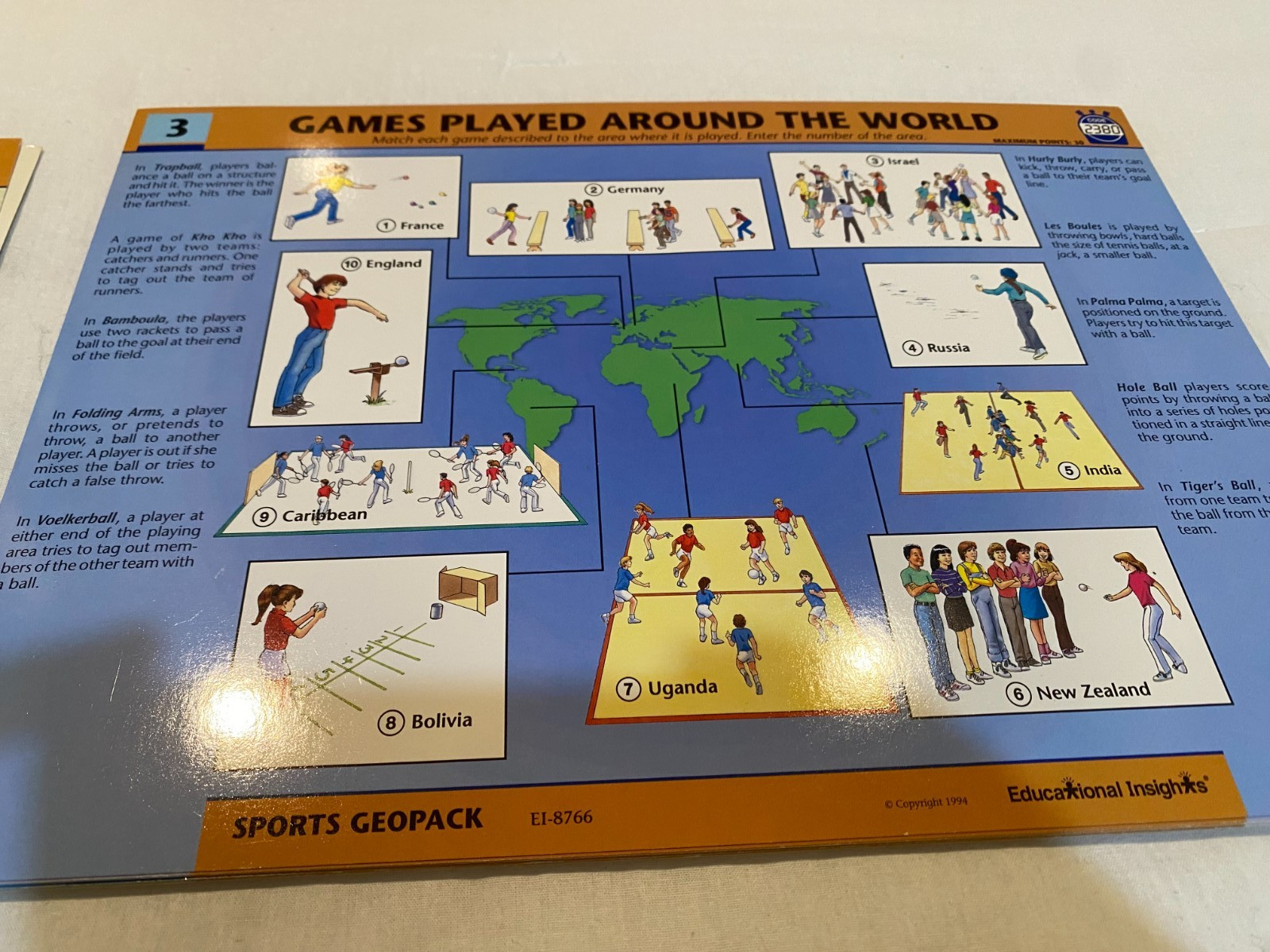 GeoSafari Electronic Learning Game -Sports -EI-8766