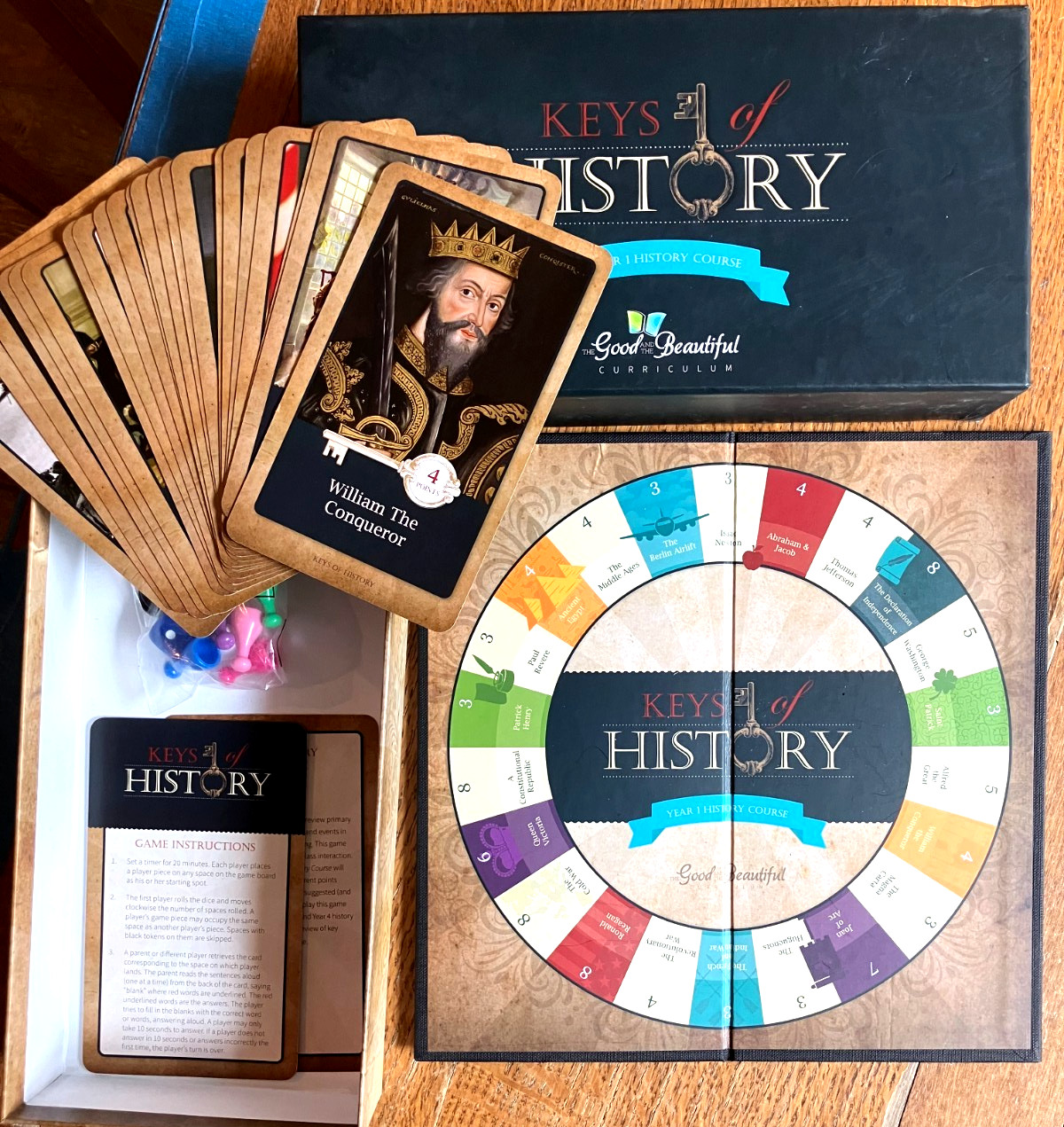 Good and the Beautiful Curriculum- Keys of History Year 1 History Course Game
