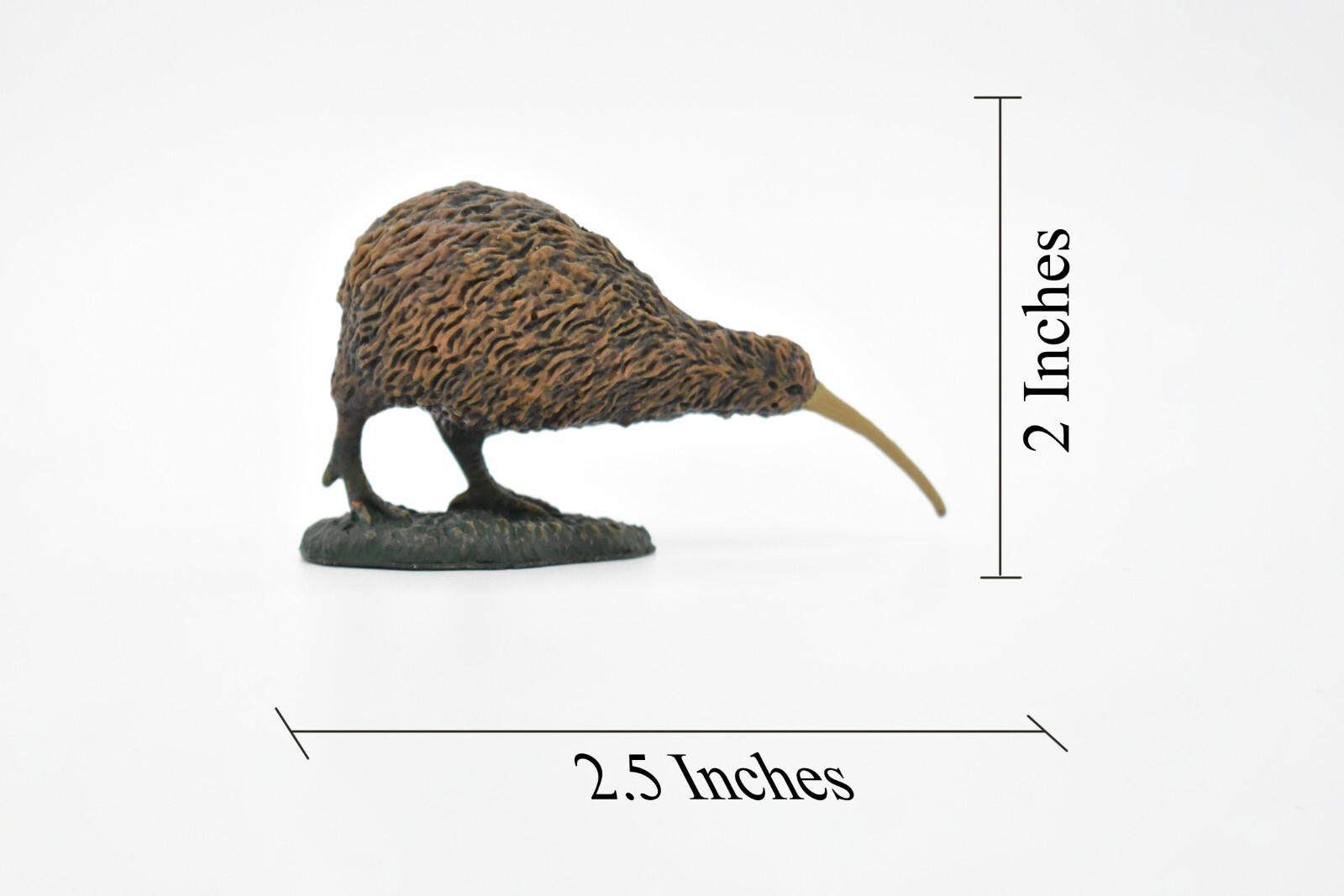 Kiwi, Kee Wee, Model Bird, Realistic Rubber Figure, Hand Painted Toy 2.5 Inches