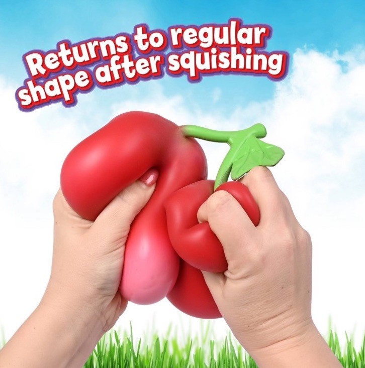 Squeeezy Squishy Sunny Days Toymendous Cherries JUMBO Squeeze Toy Free Shipping