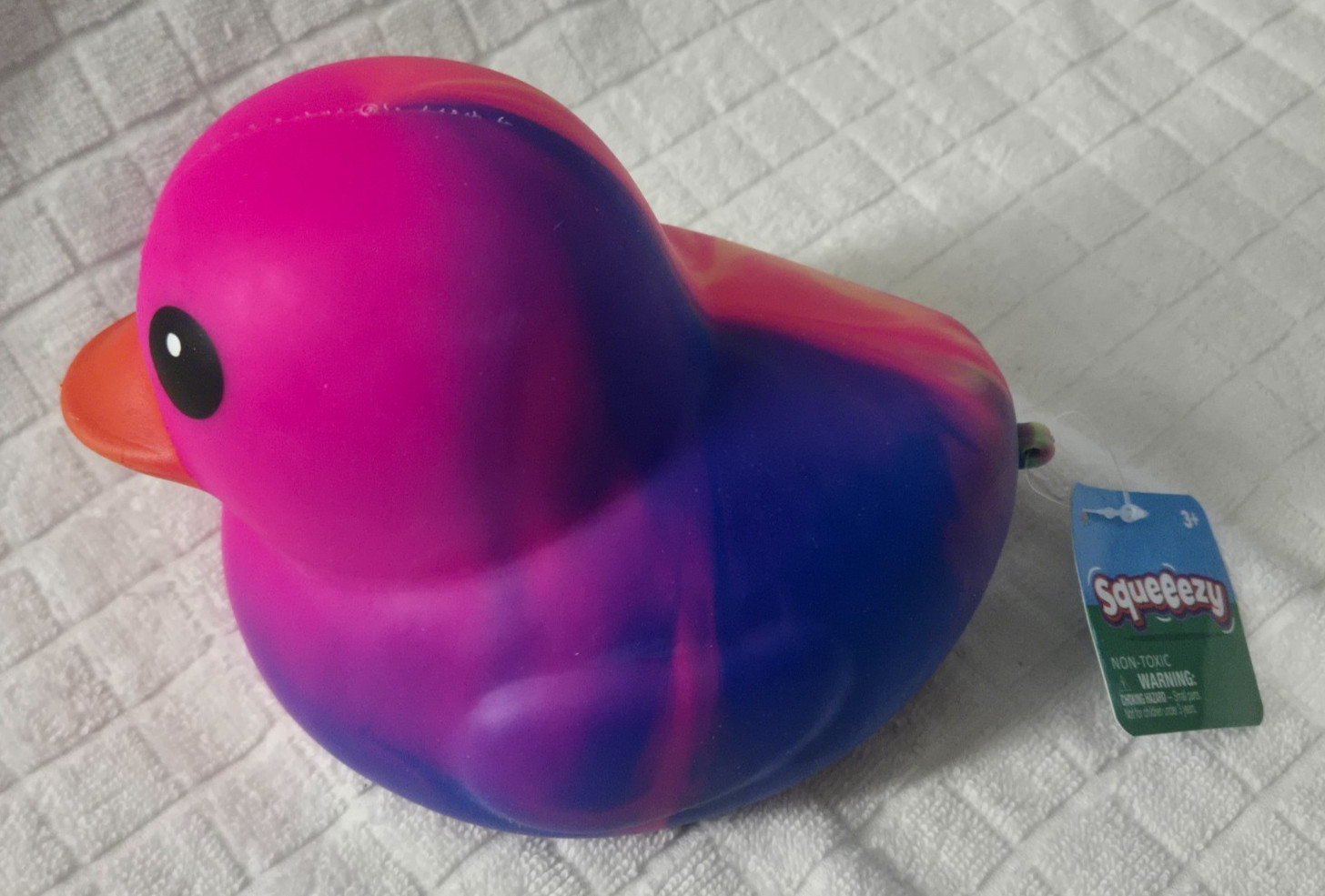 Sunny Days Viral Rainbow Jumbo Squeeezy Tye Dye Duck Squish Toy Squeezy Ducky