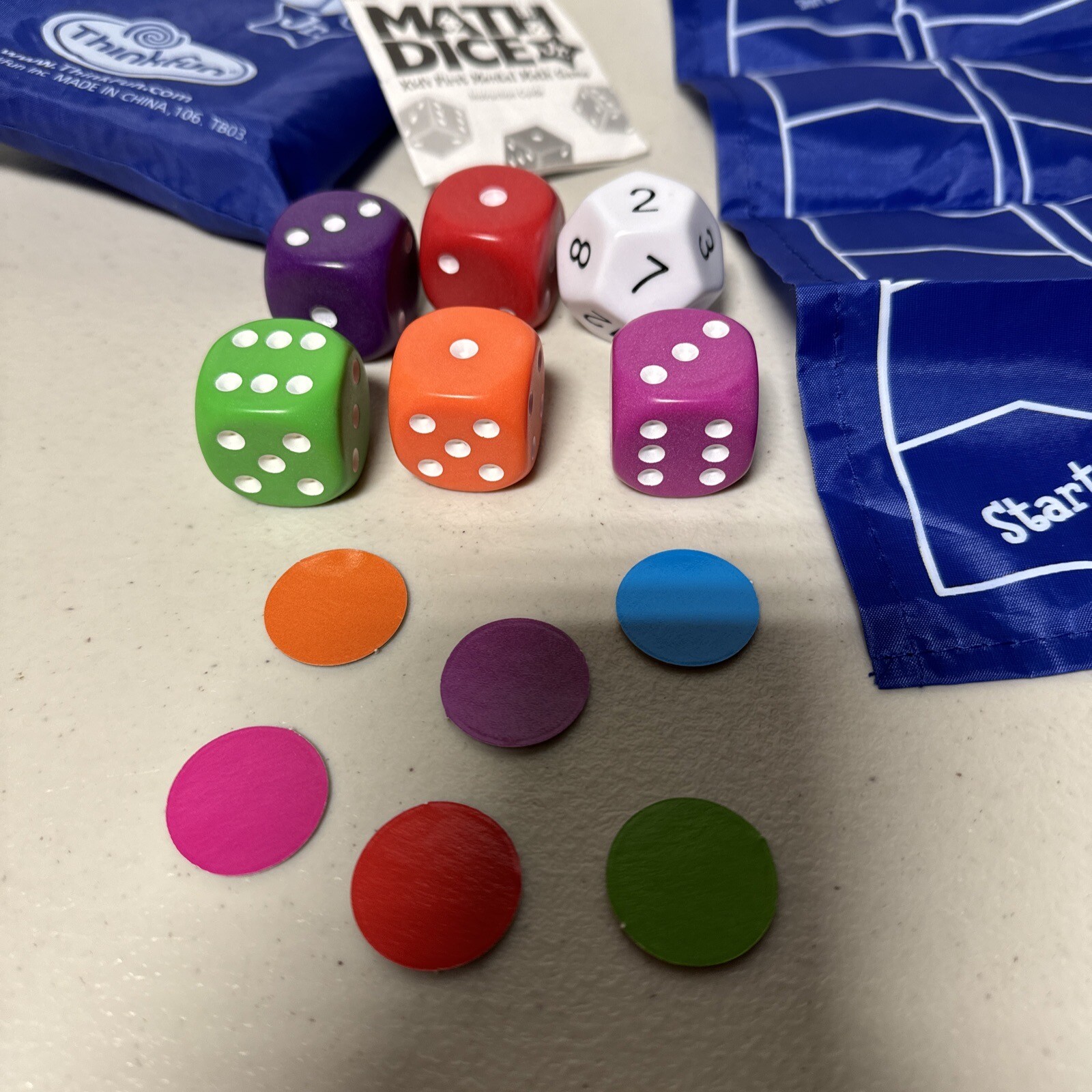 Think Fun Math Dice Junior Game for Boys and Girls Age 6 and Up Learning Tool U6