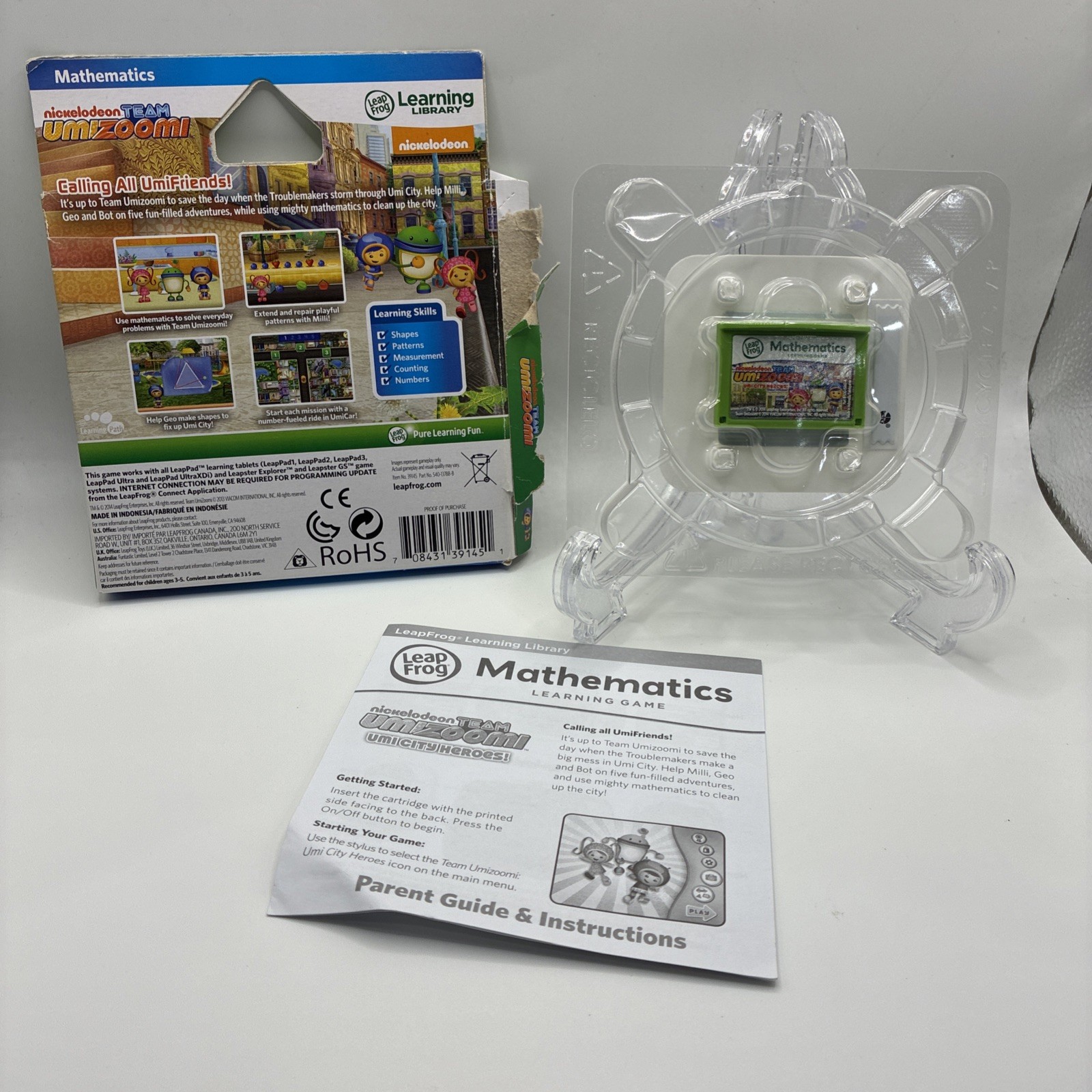 LeapFrog Team Umizoomi Mathematics LeapPad Leapster GS Game Tested Complete Box