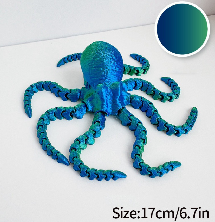 3D Printed Octopus ADHD/ADD Fidget Toy Landscape Garden – Multiple Color Options