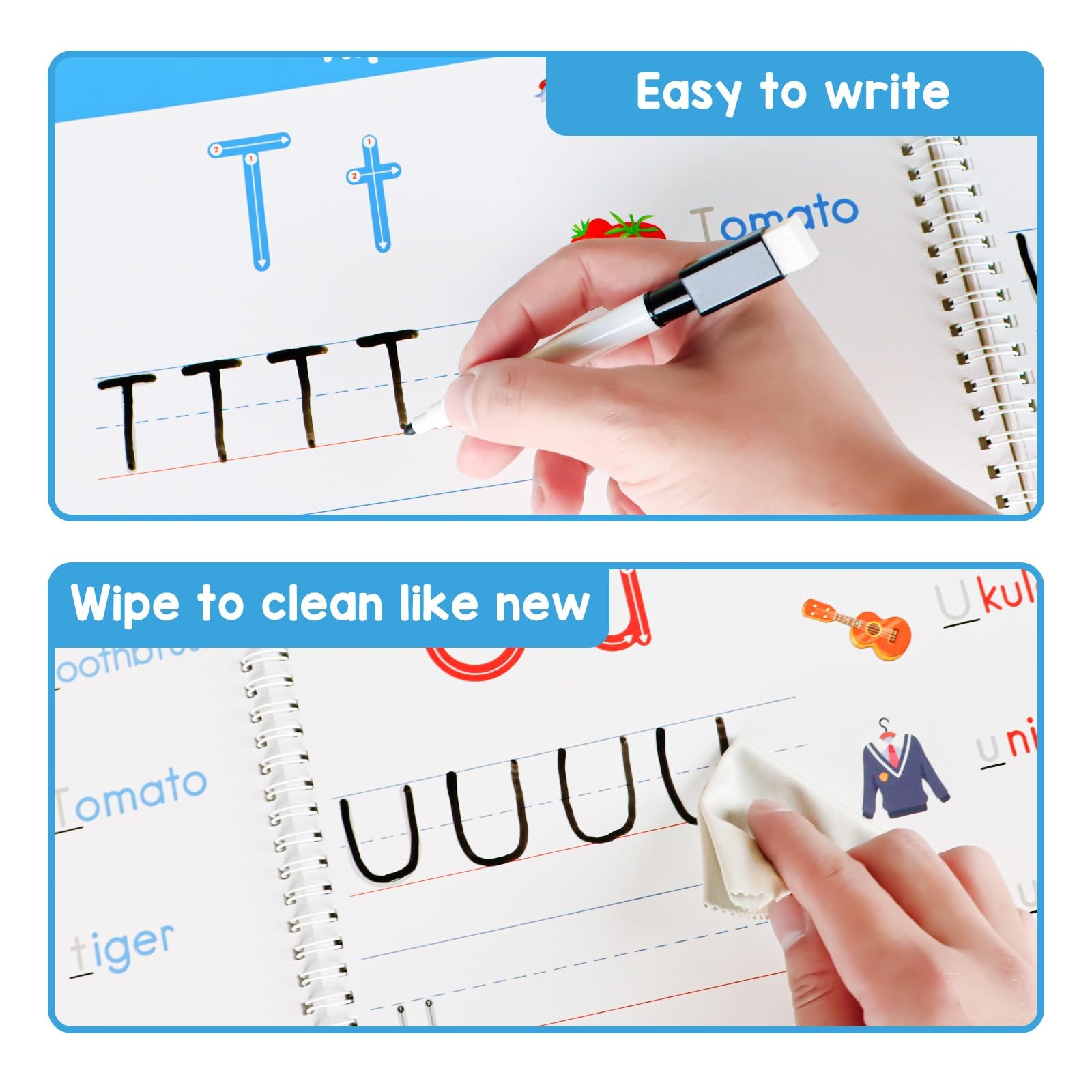 Preschool 8 inches x 12 x 0.5 inches, White, Blue, Green, Yellow, Red