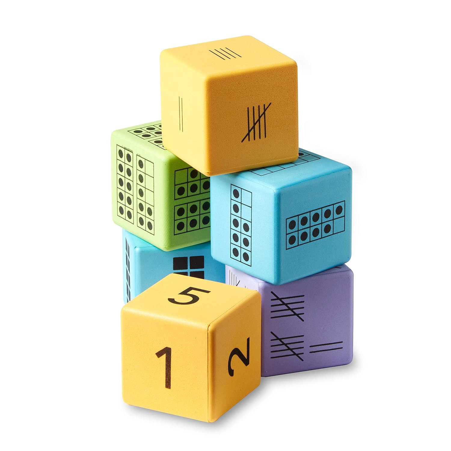 Math Activity Dice Set, Foam Math Dice for Kids Ages 5-8, 6 Sided Die Represents