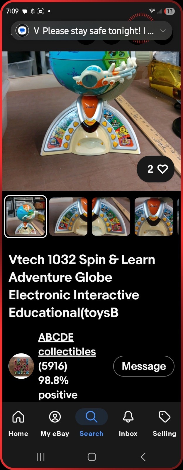 Vtech Spin and Learn Adventure Globe Interactive Learning Toy
