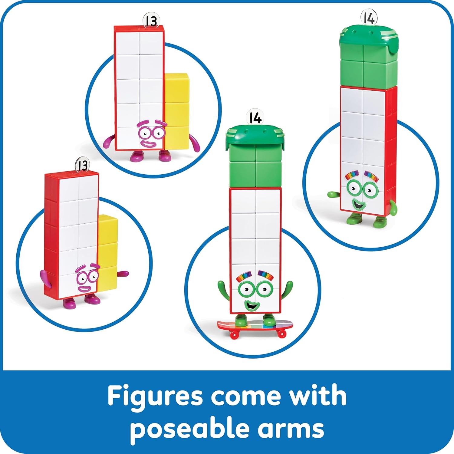 hand2mind Numberblocks Friends Thirteen and Fourteen Figures, Num