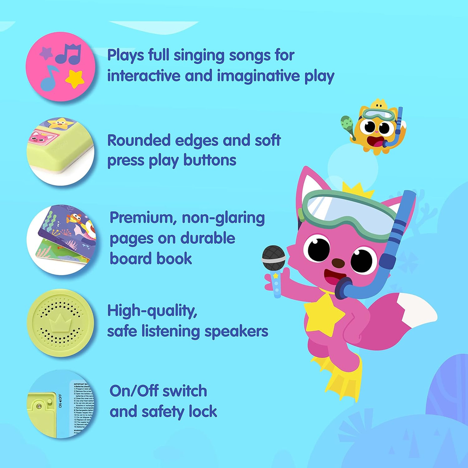 Sing-Alongs Sound Book Baby Shark Toys Learning Education Interactive Toddler