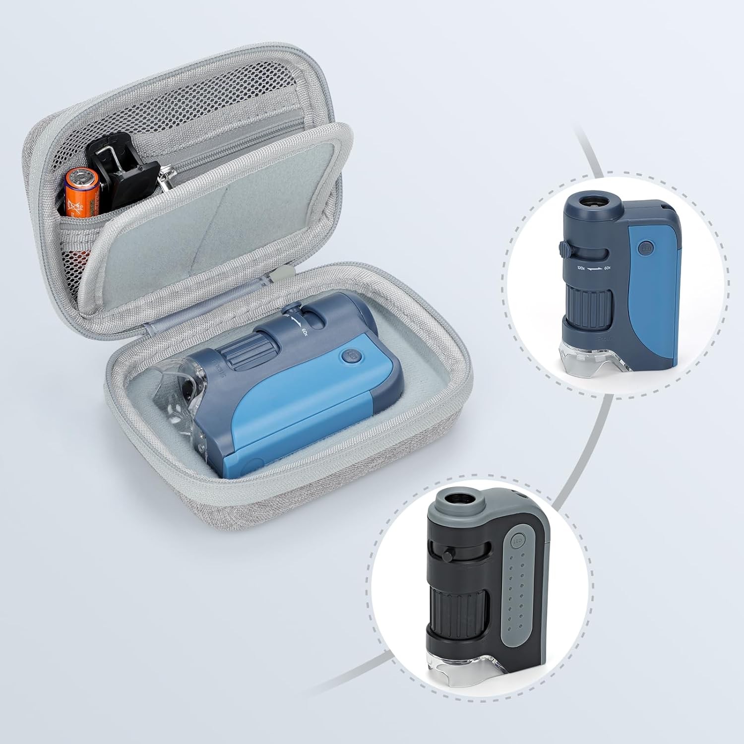 Hard Travel Case for Carson MicroBrite Plus 60x-120x LED Lighted Pocket Microsco