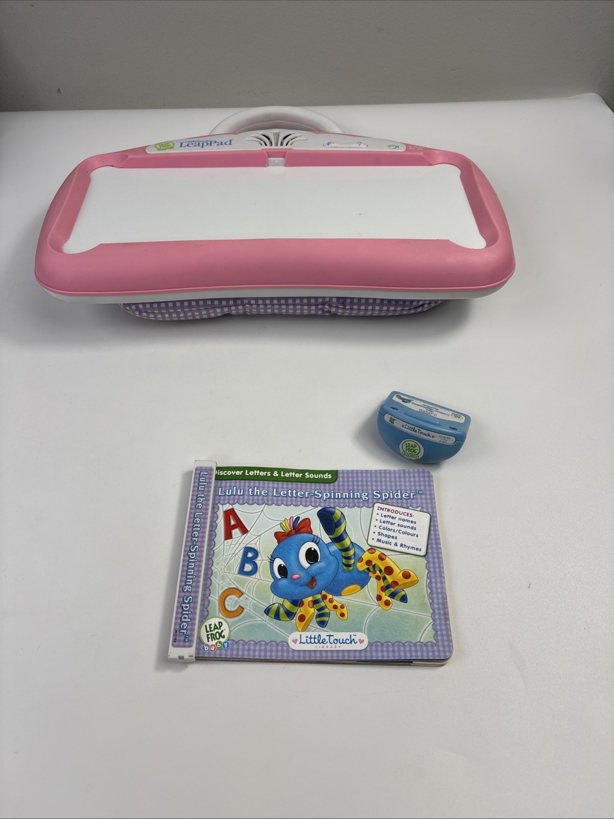 Leap Frog Little Touch Leap Pad Learning System PINK 8 Books & 7 Cartridges &Bag