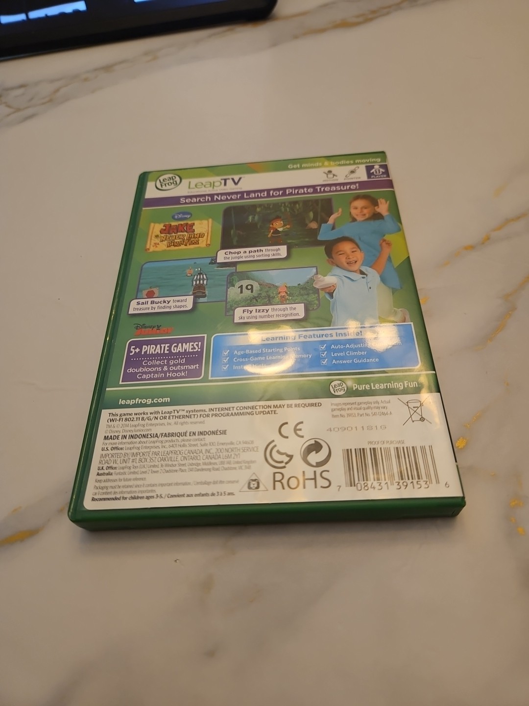 LeapFrog LeapTV Video Game Cartridge Disney Jake & The Neverland Pirates Learn