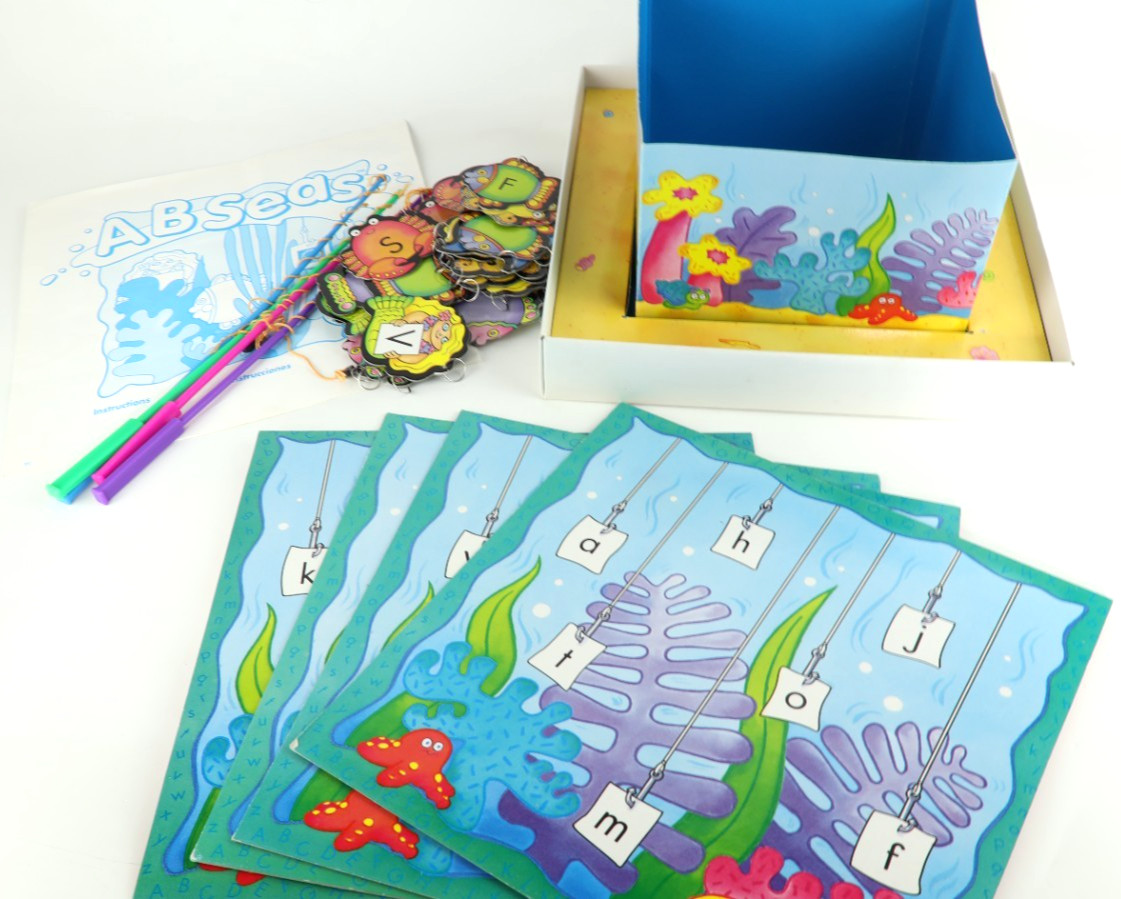 Discovery Toys AB Seas Fishing Board Game Alphabet Letters ABC for Preschool