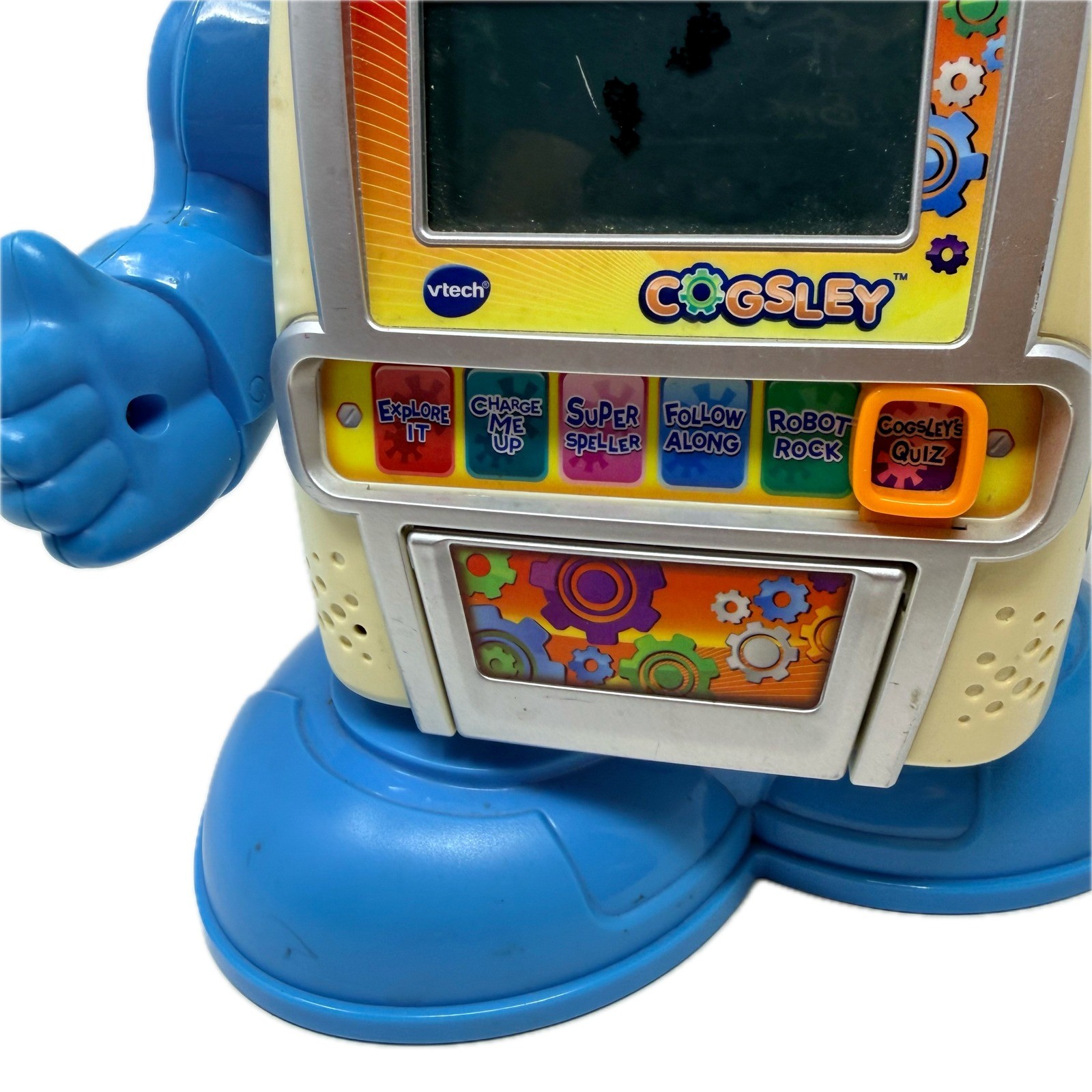 VTech Cogsley Learning Robot Interactive Educational Toy Blue Cream UNTESTED