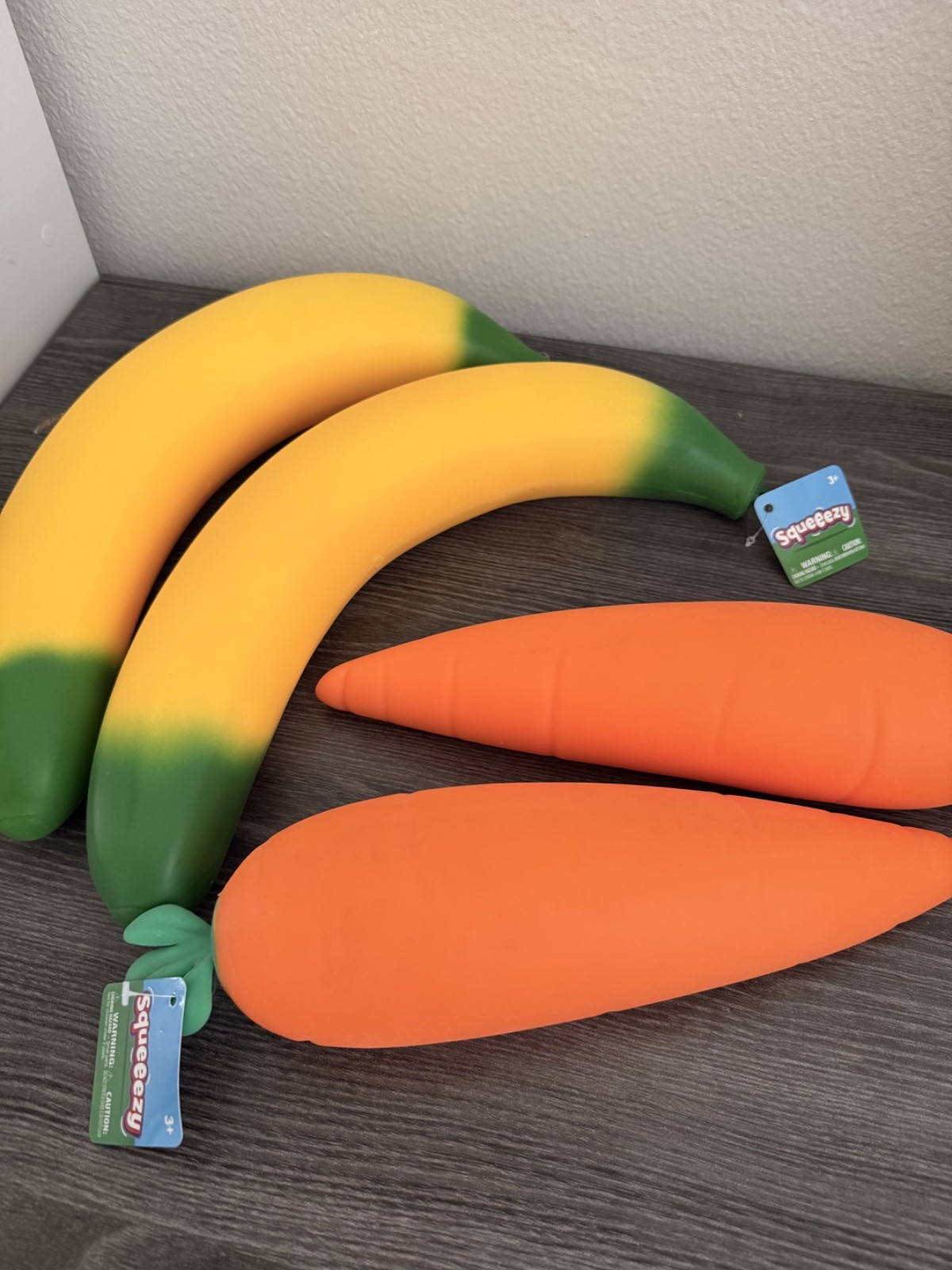Sunny Days Squeezy 2pk – 1 Carrot & 1 Banana TikTok Viral Sensory Squeeze Toy