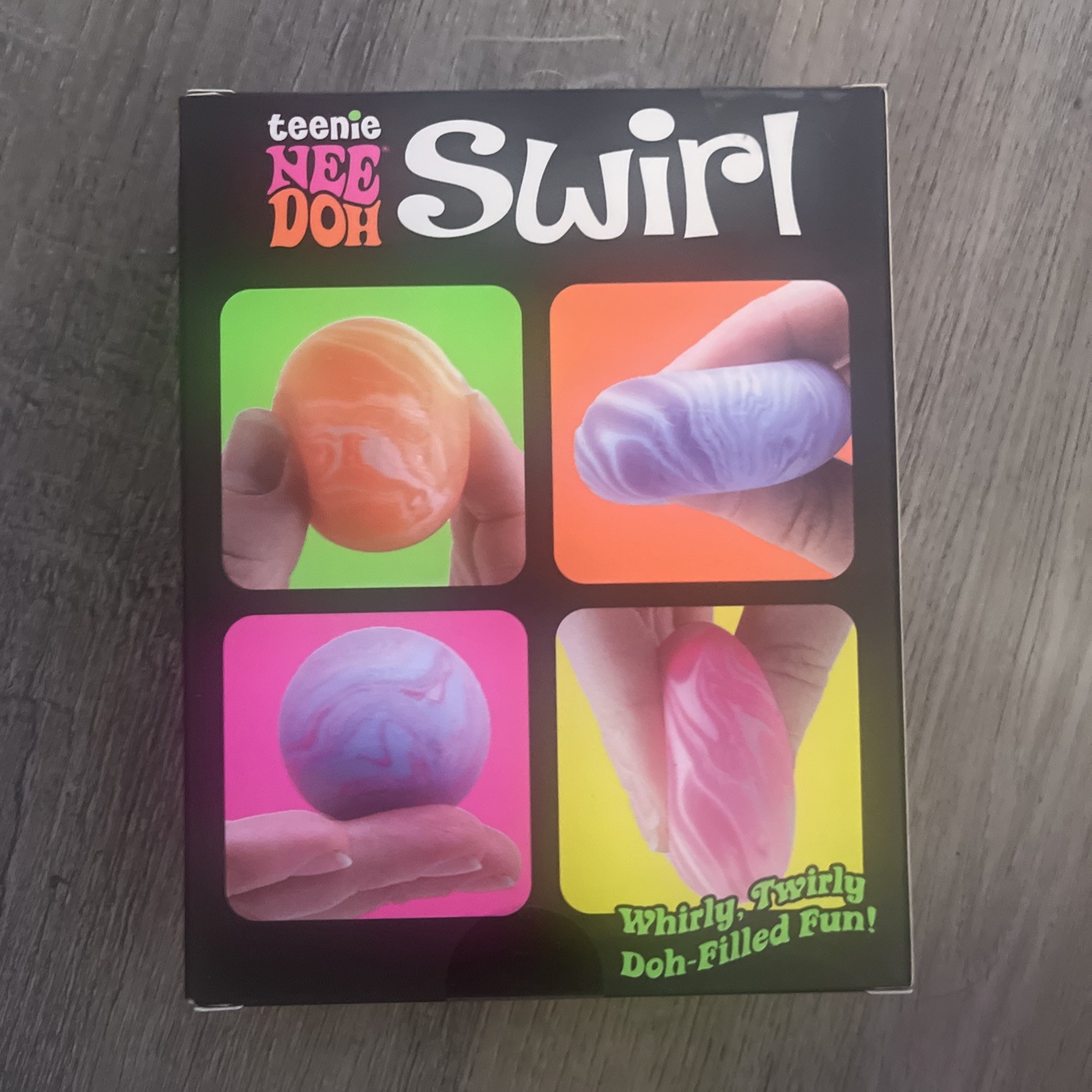 Schylling Teenie Nee Doh Swirl Doh-Filled Squishy Squeeze Toy Set, 4pk