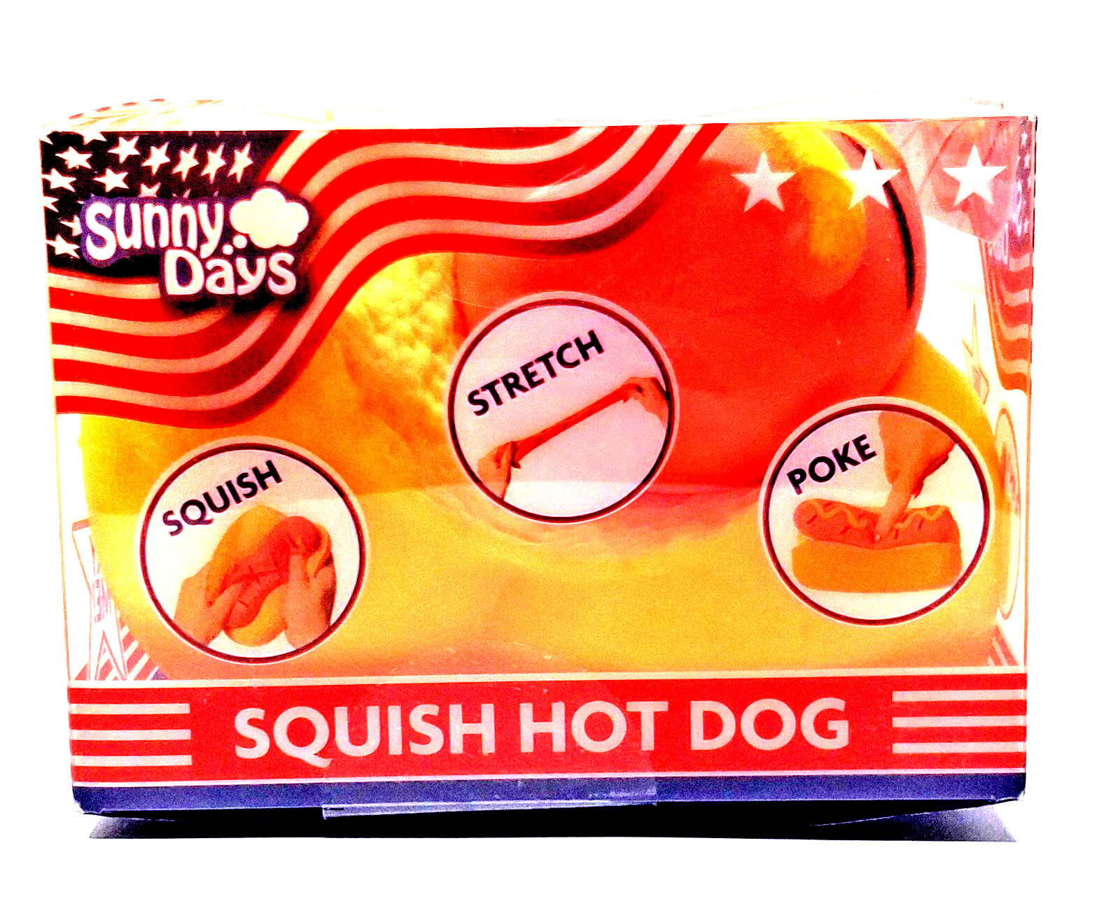 Sunny Days Squish Hot Dog 2-in-1 Squishy Sensory Soft Fun Toy Viral Squeeze