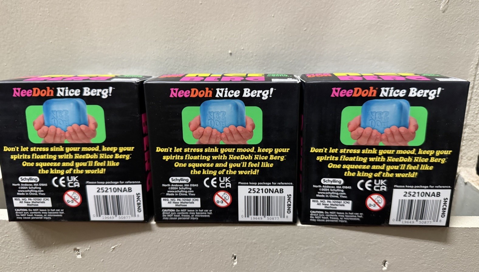 NeeDoh XL Nice-Berg Cubes. SET OF 3 BLUE- RARE
