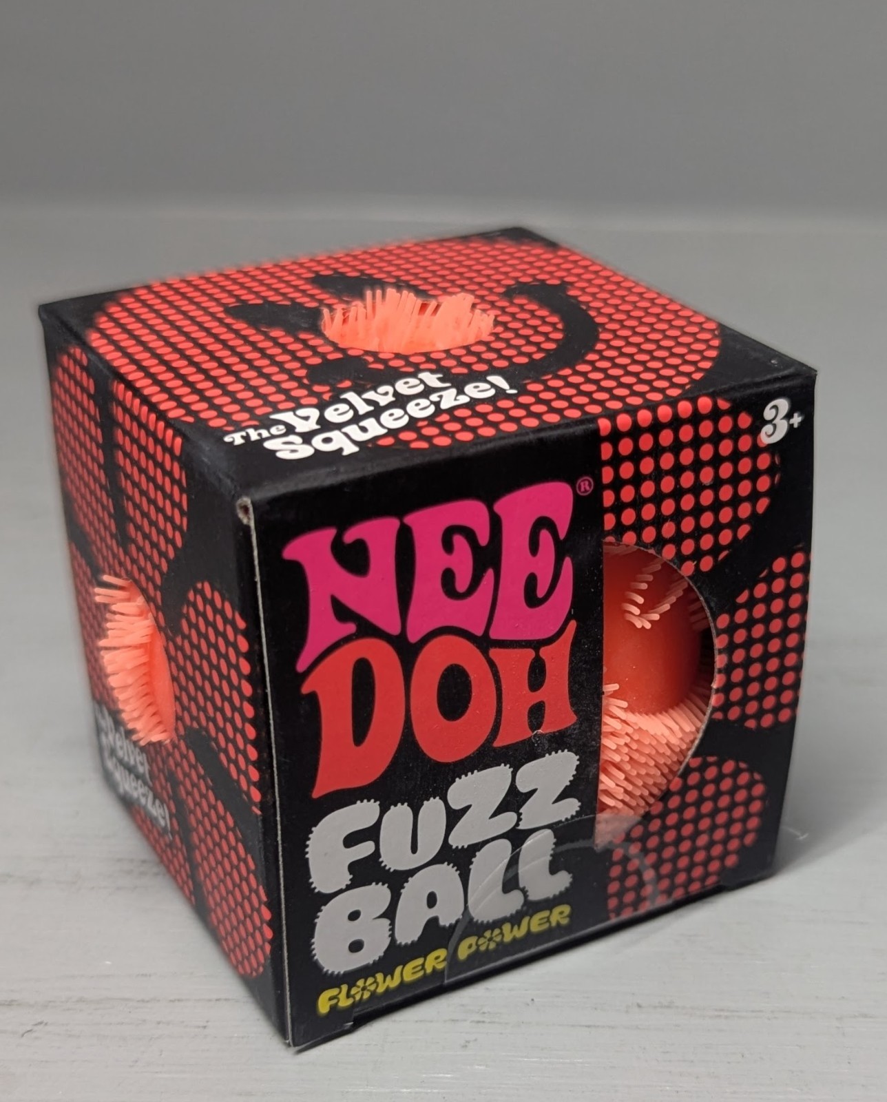 NeeDoh Fuzz Ball Flower Power orange stress ball Schylling authentic