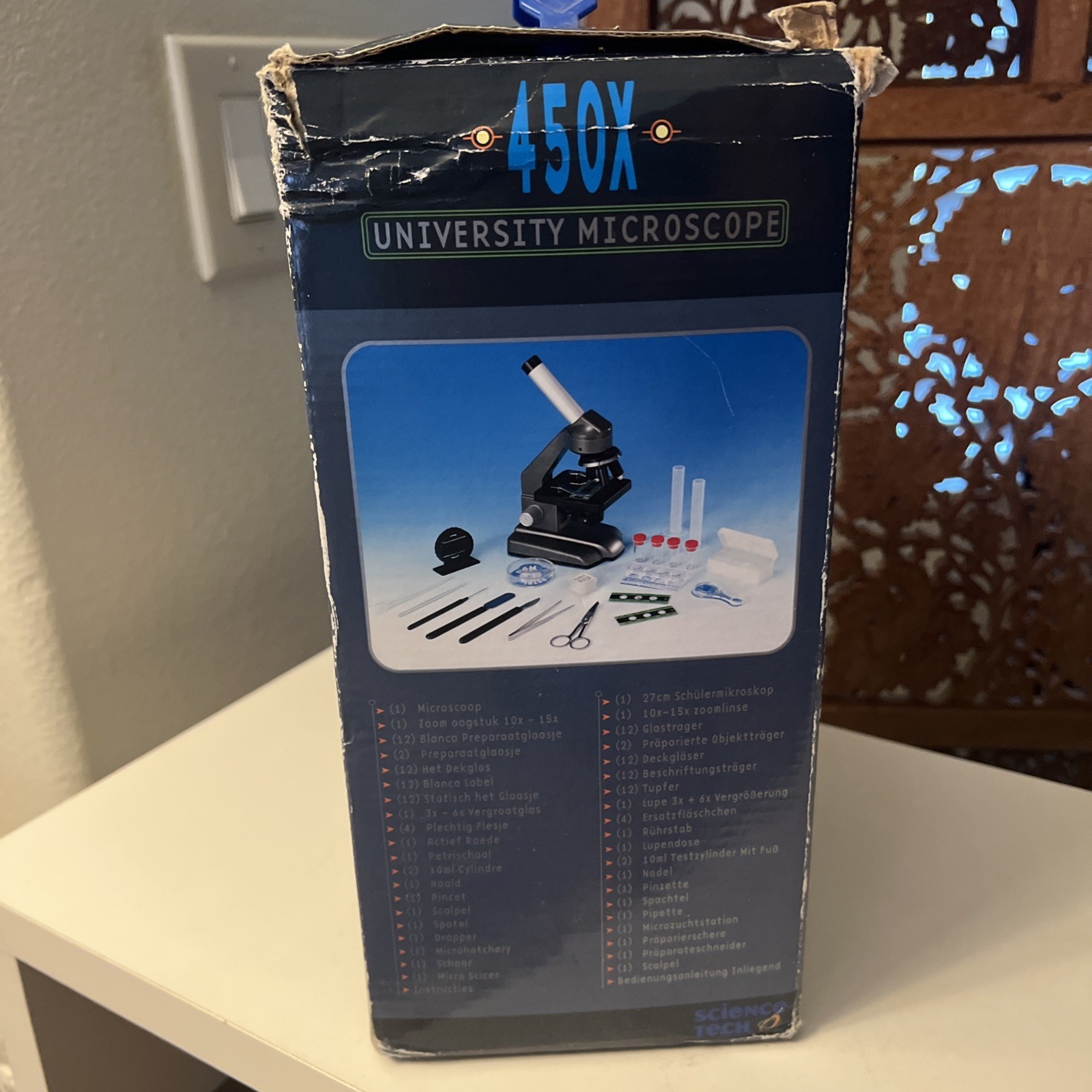 Vintage Microscope Science Tech 450X University Kit 10X-15X Zoom Complete