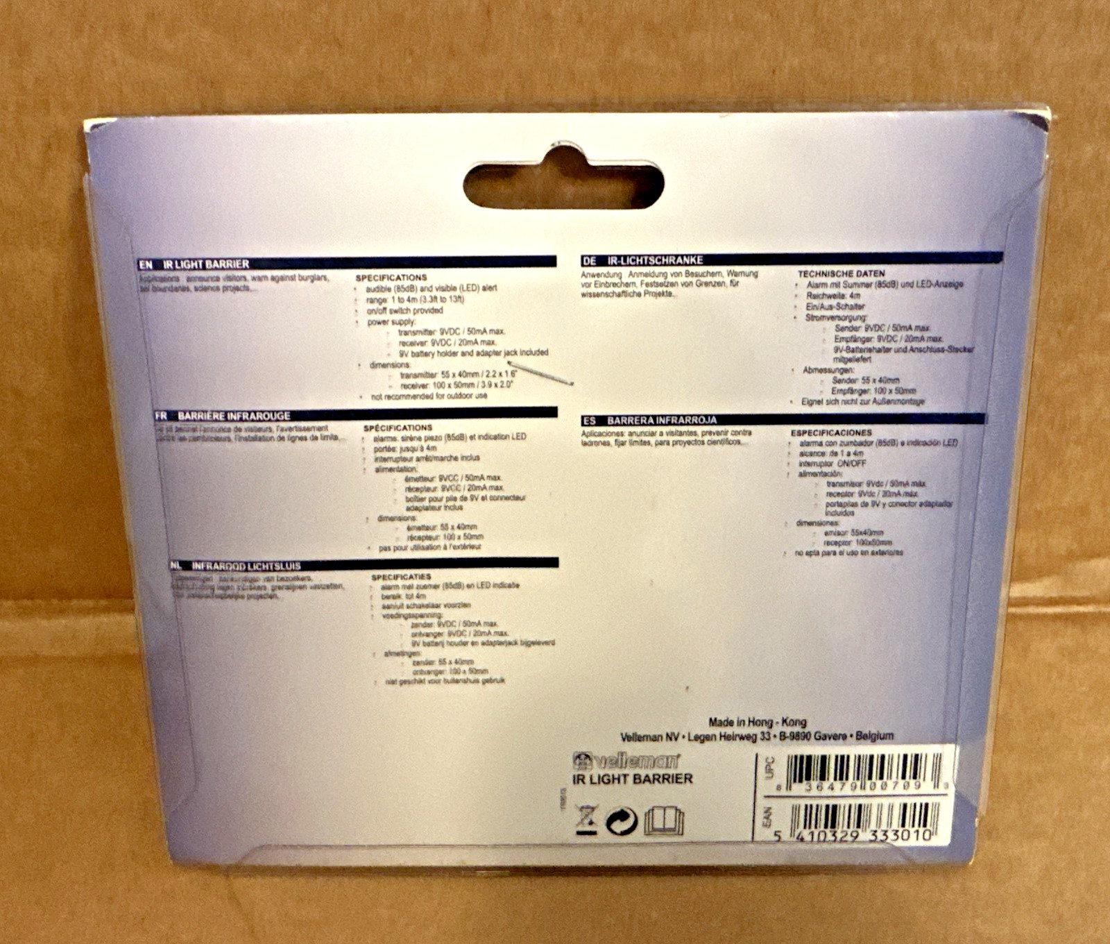 Velleman Kit IR Light Barrier (IR Light Barrier MK120) NEW Free Shipping