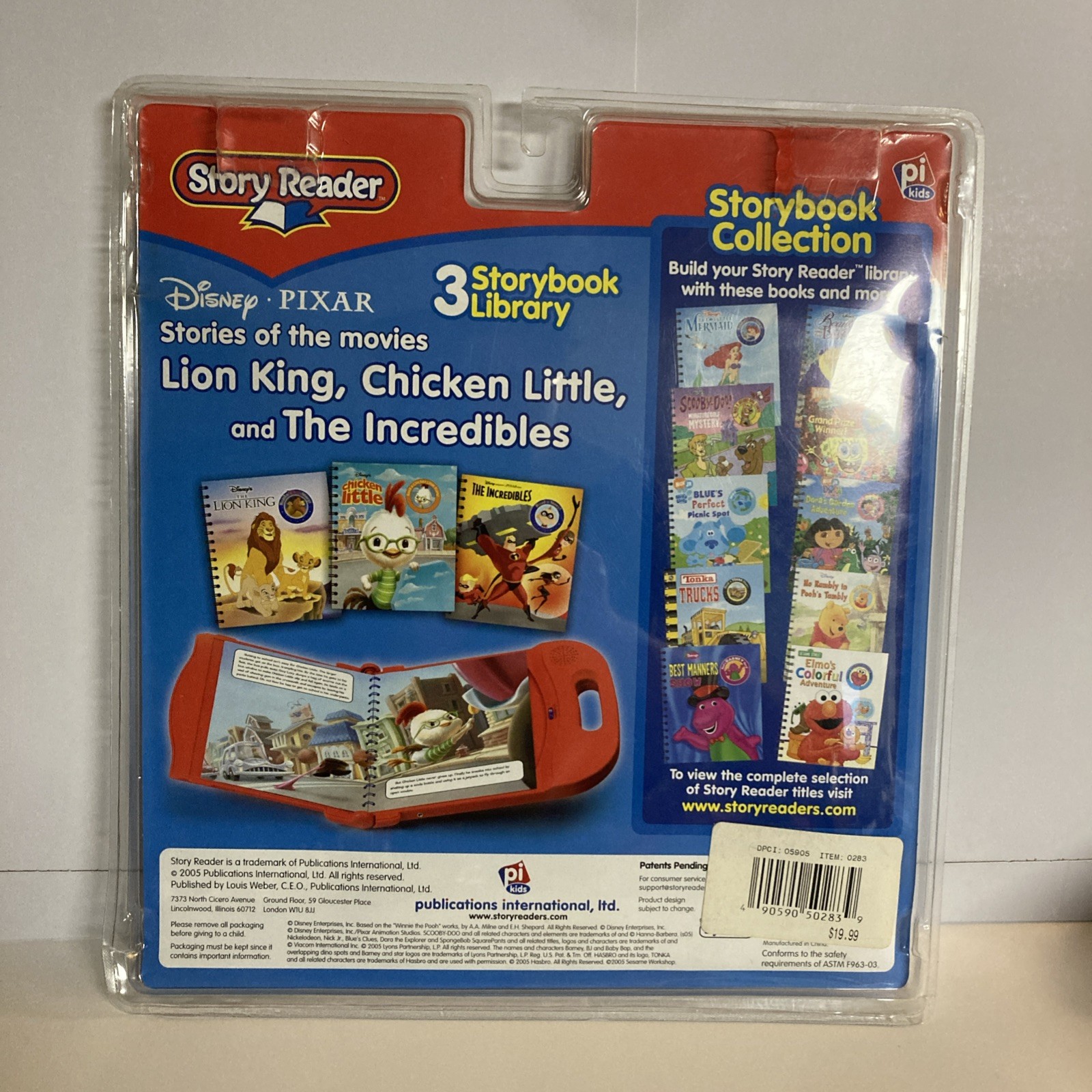 NOS Story Reader 3 Storybook Library Chicken Little Incredibles The Lion King