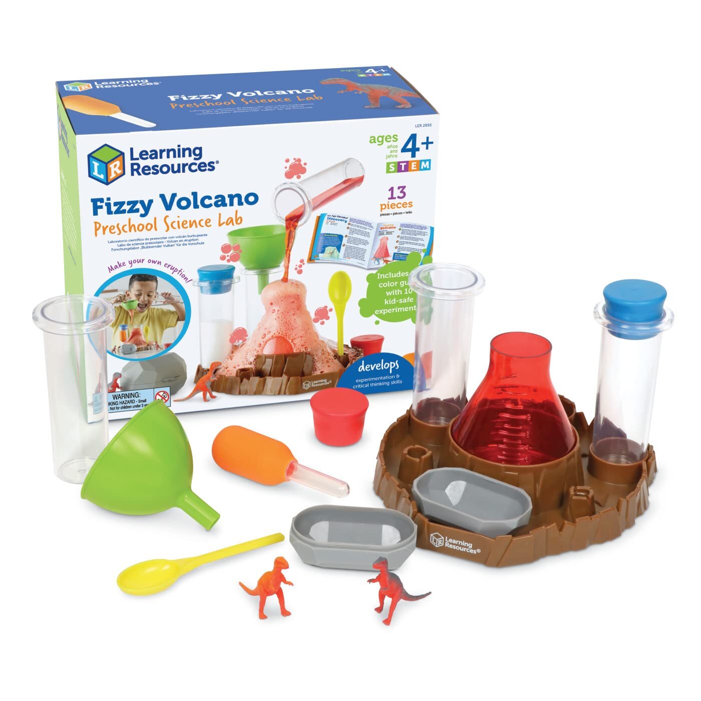 Fizzy Volcano Science Kit 13 Piece STEM Experiments for Kids Ages 4 and Up