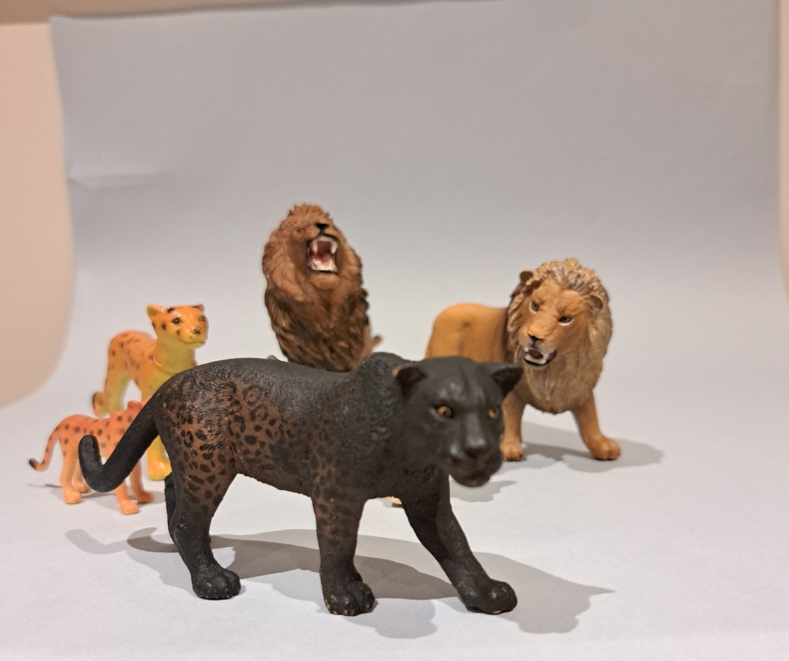 Schleich & Papo Mix Big Cat Lot Of 6 Animal Wildlife Figure Lion, Tiger, Cheetah