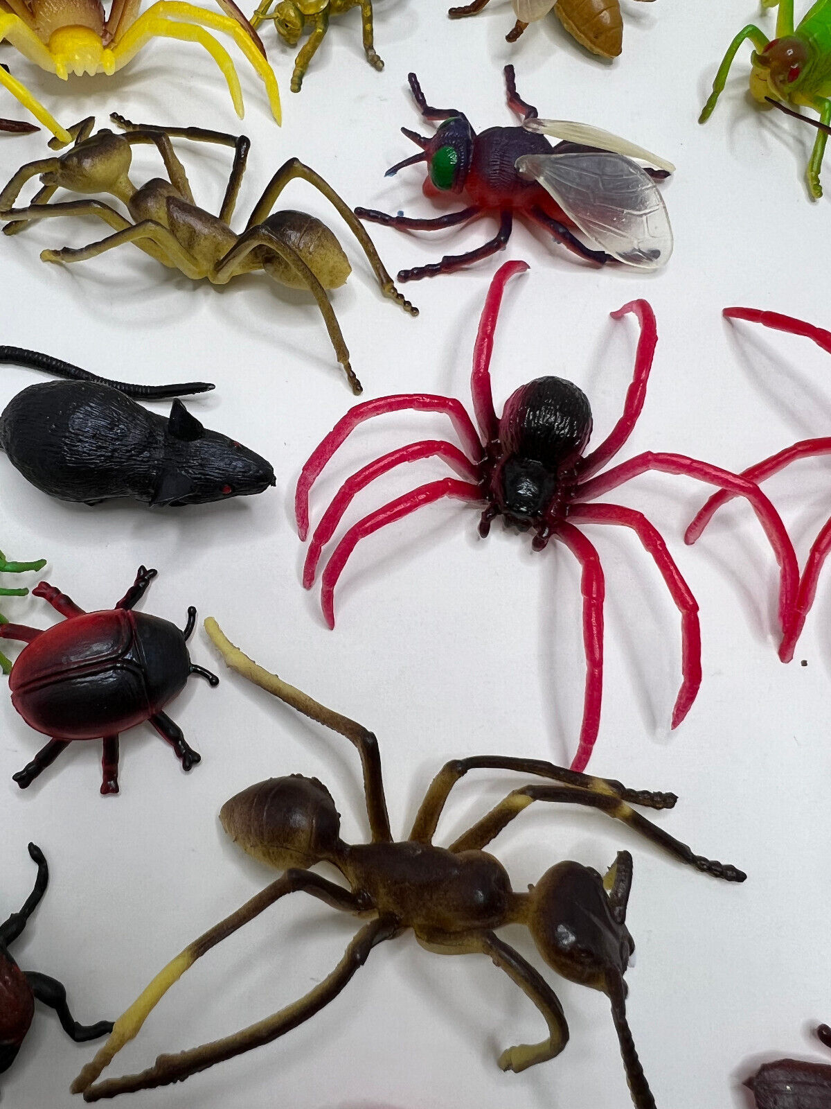 Large Lot of Creepy plastic bugs toy relistic figures