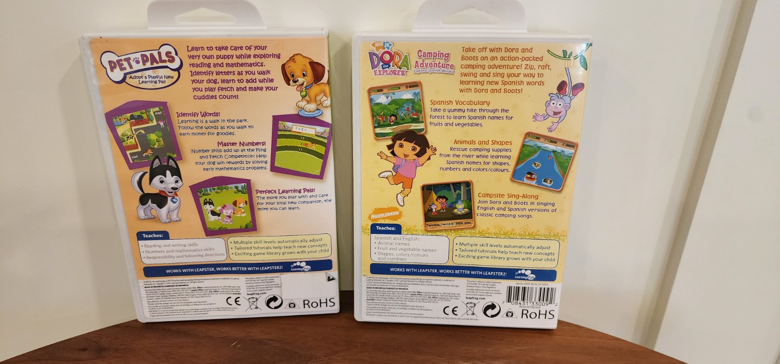 LeapFrog Leapster Learning Game Lot Pet Pals And Dora Camping Adventure