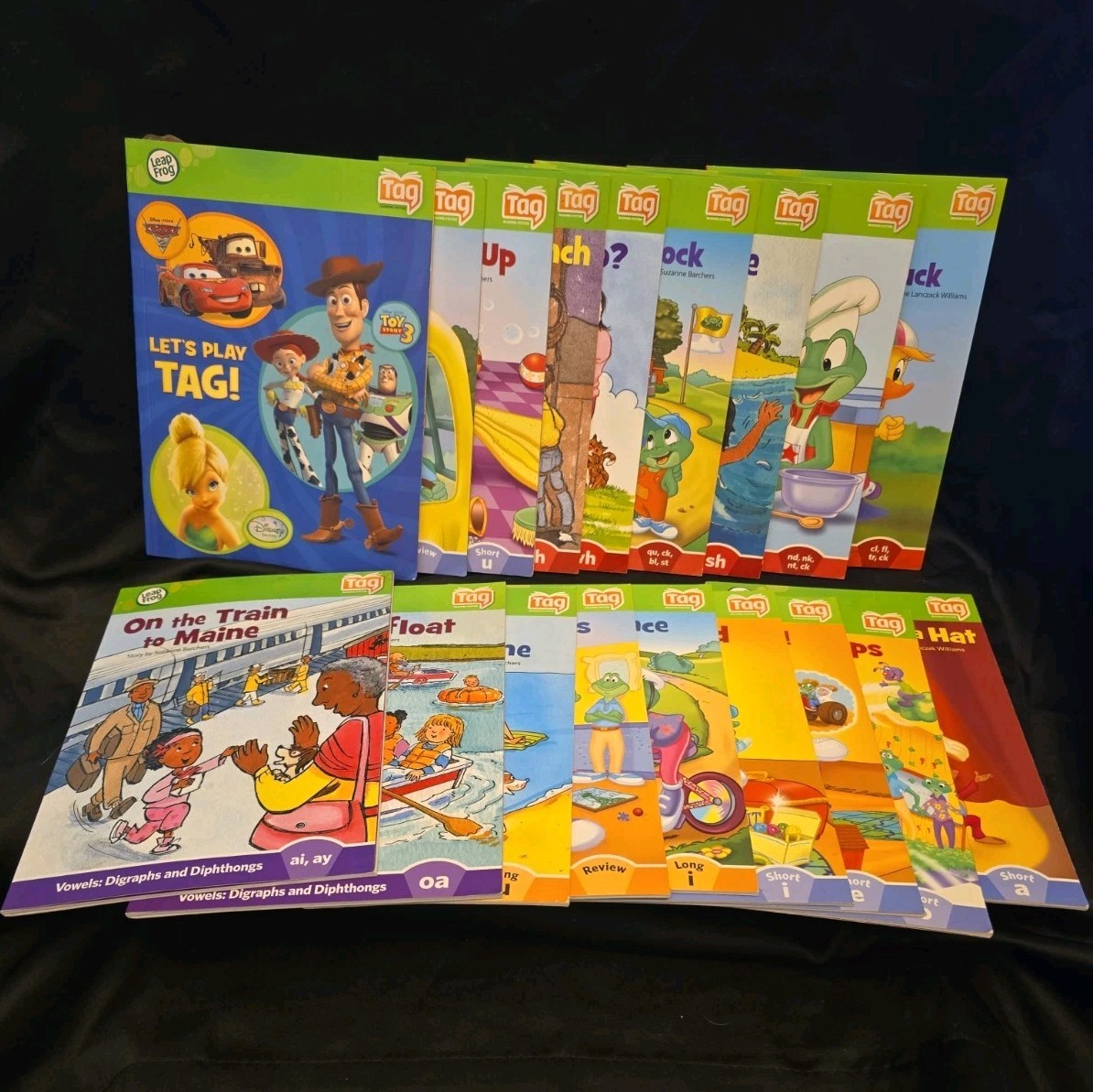 Leap Frog Early Reading Vowels Series LeapReader Interactive Books Lot of 18