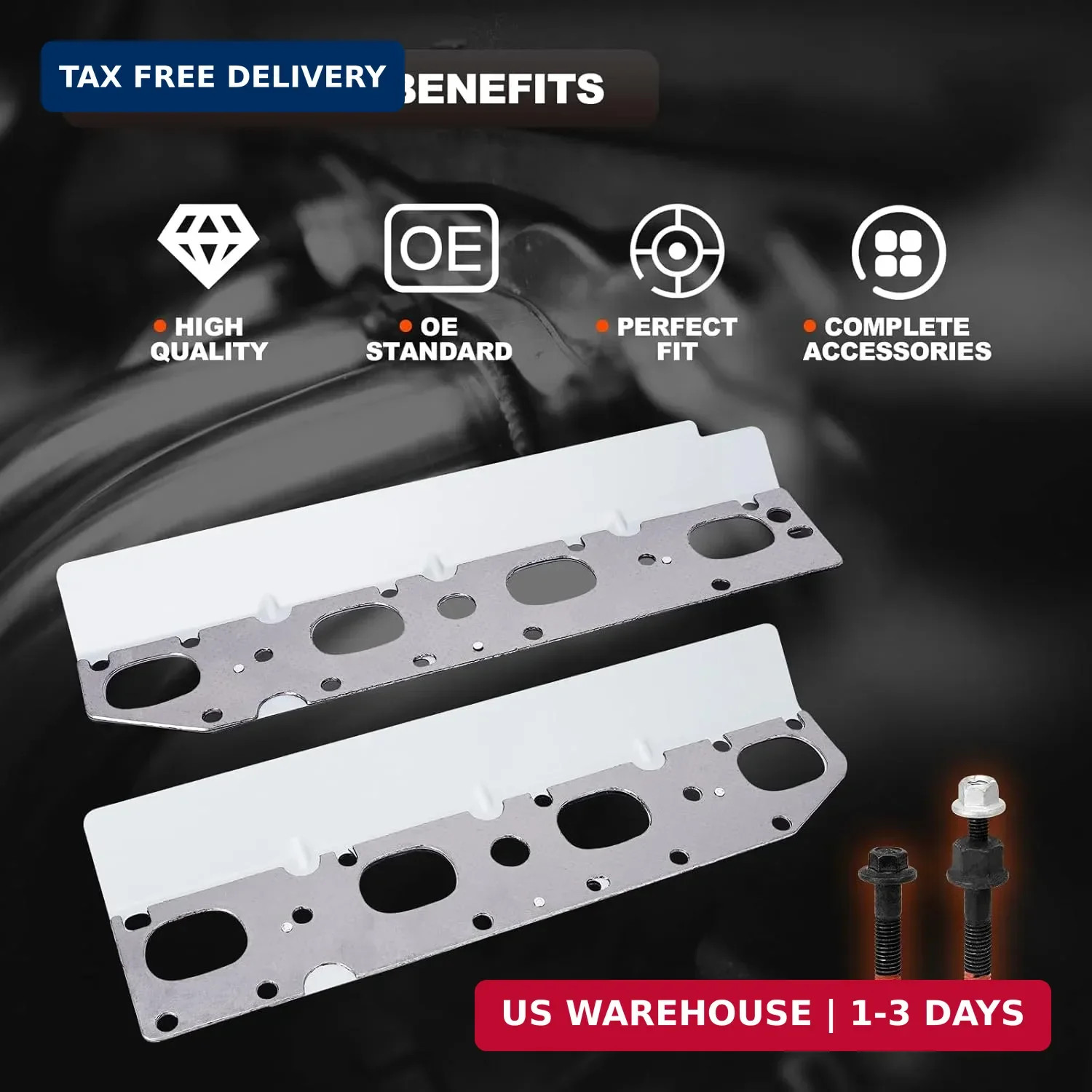 5.7 Exhaust Manifold Gasket Kit with Studs Bolts Nuts Compatible with Ram 1500 2