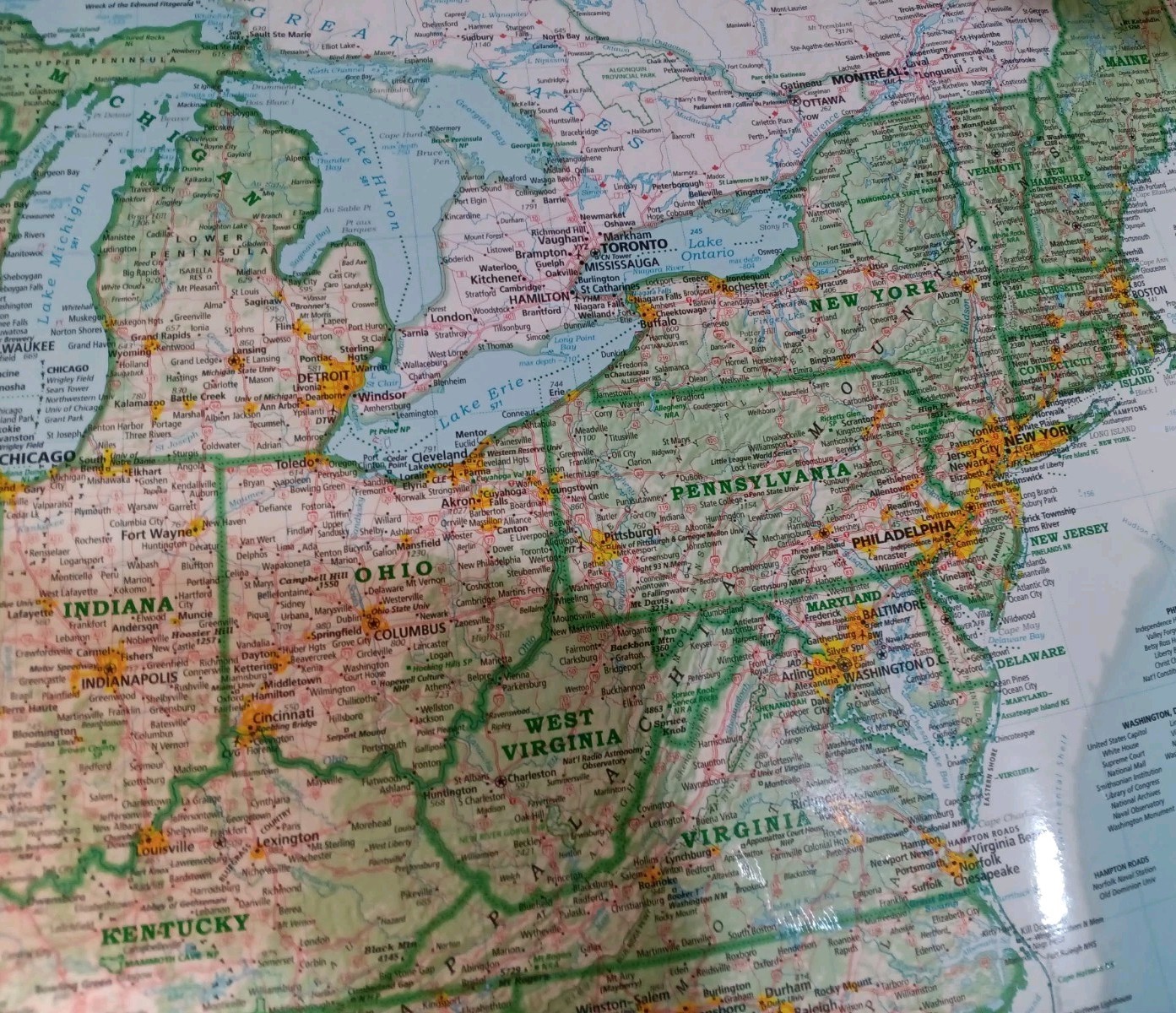 Classroom Laminated Map Of The United States 50″x35″ Imus Geographic (Detailed)