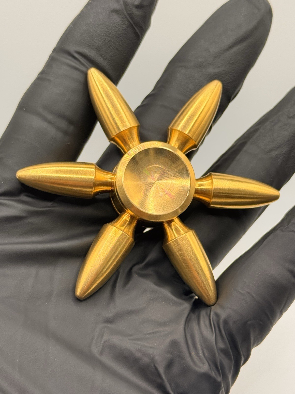 Gold Bullet Metal Brass Fidget Spinner All Metal Toy Adults Kids Boys Girls